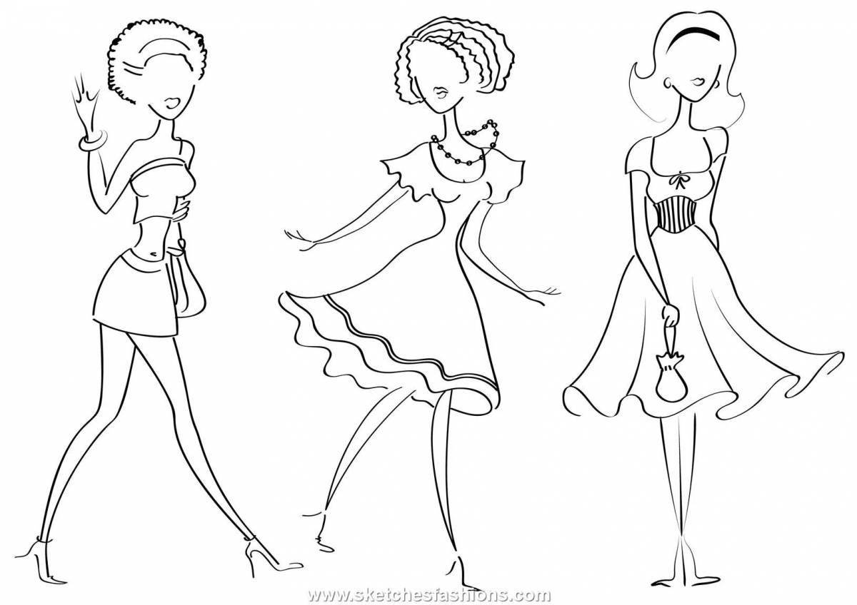 Coloring page brave fashion designer