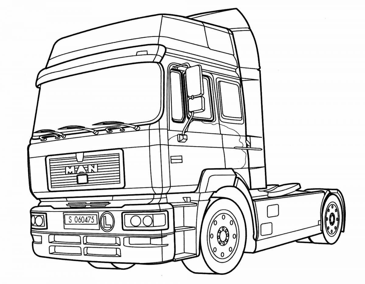 Coloring page spectacular truck Kamaz