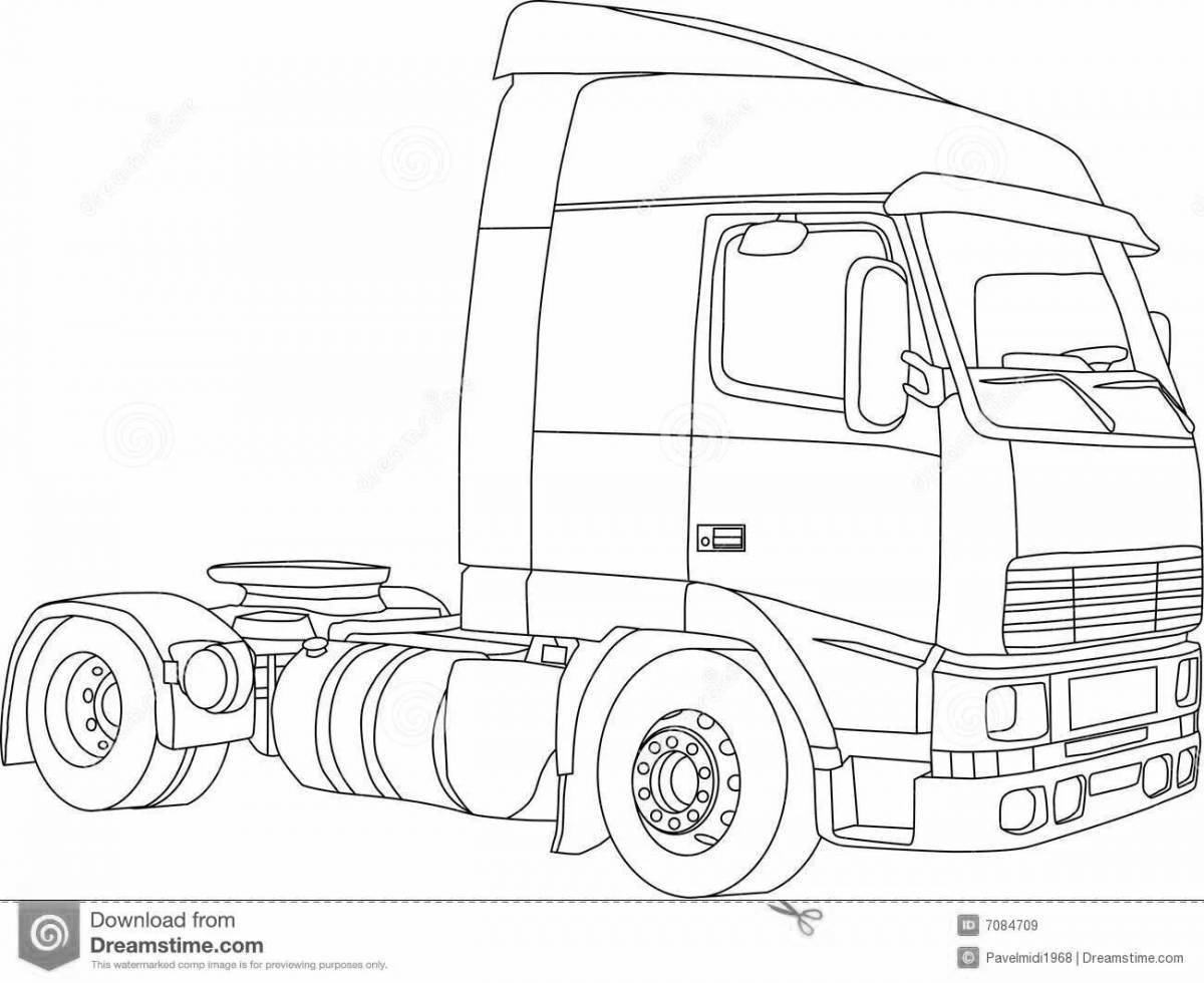 Раскраска завораживающий грузовик камаз