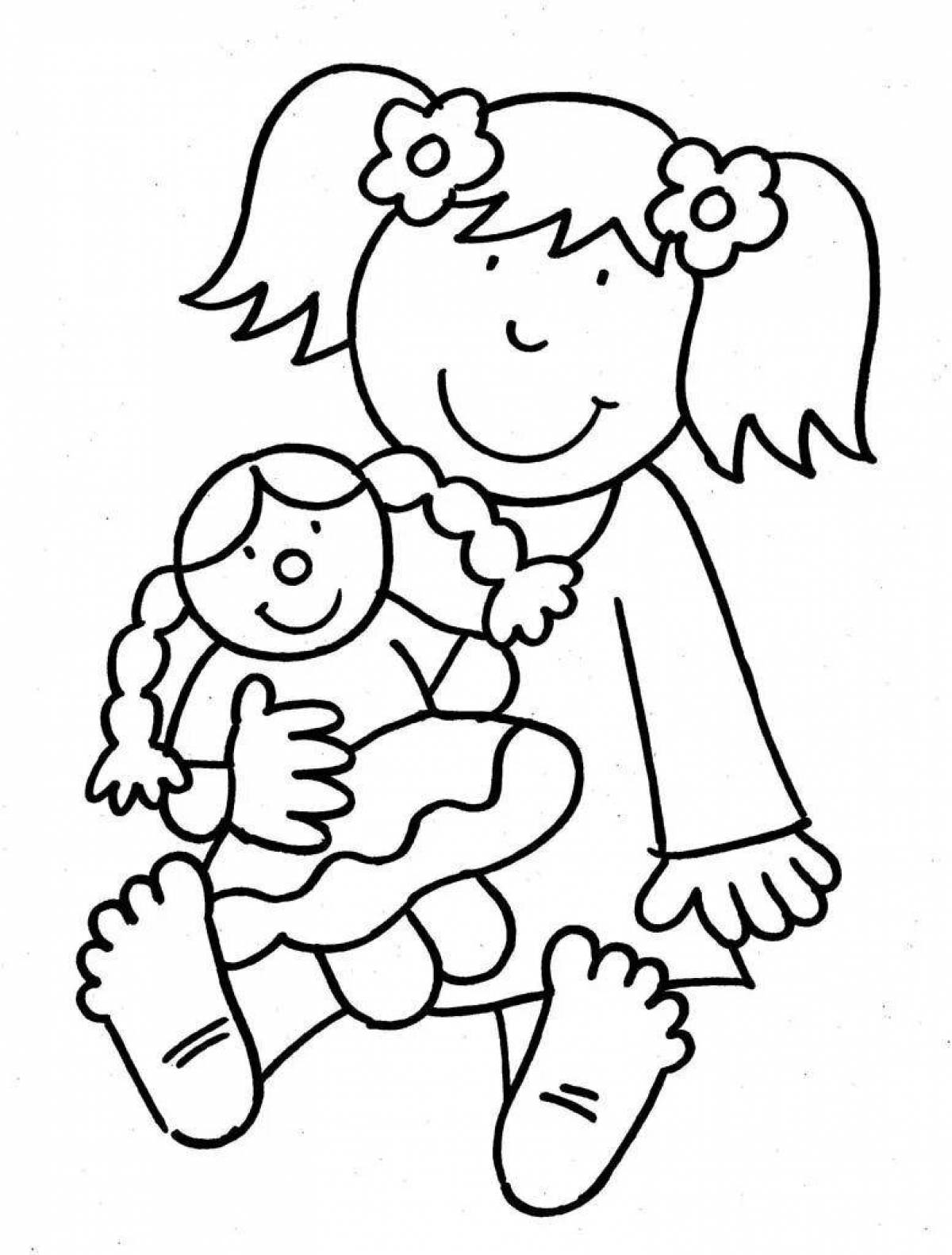 Coloring book gorgeous masha doll