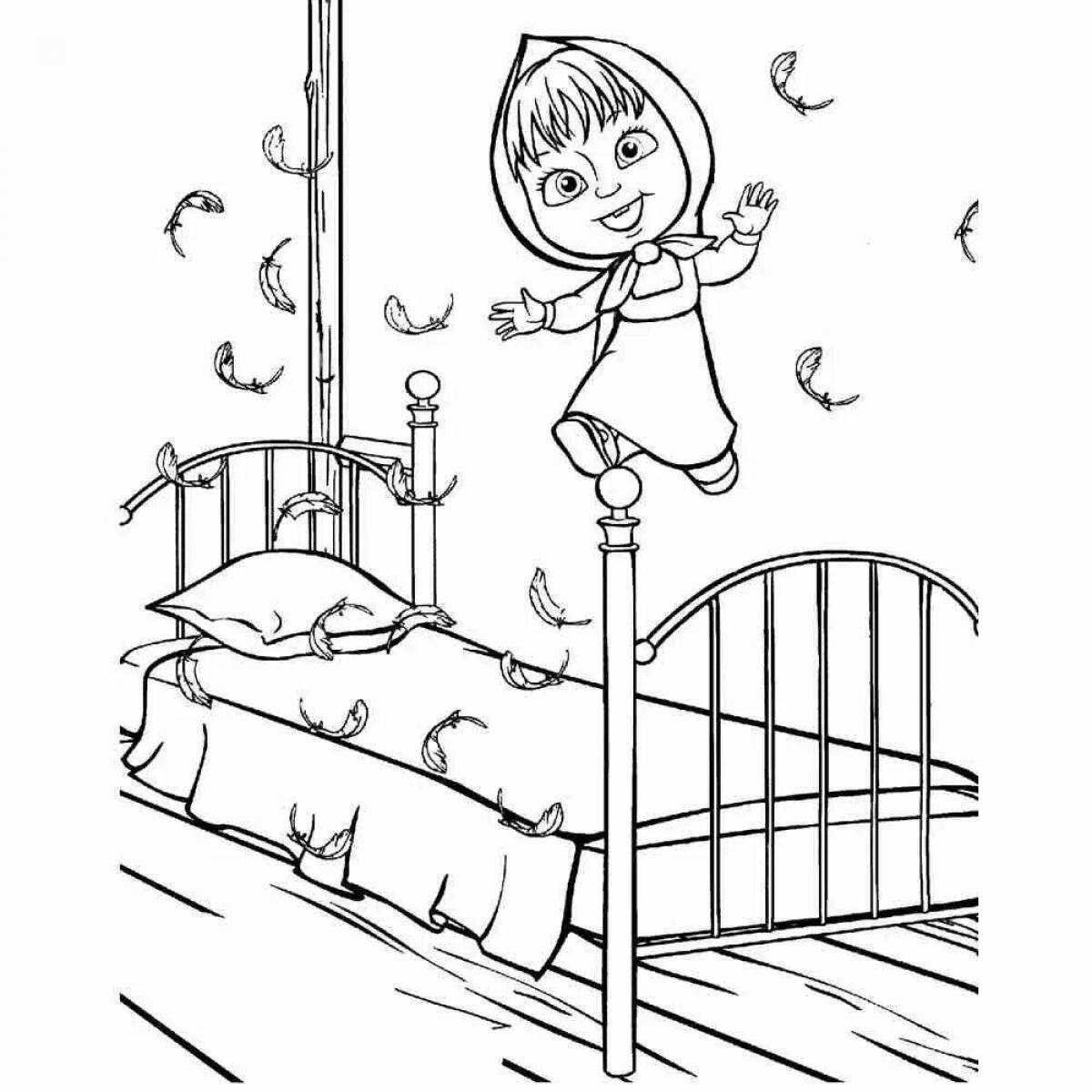 Coloring page graceful masha doll