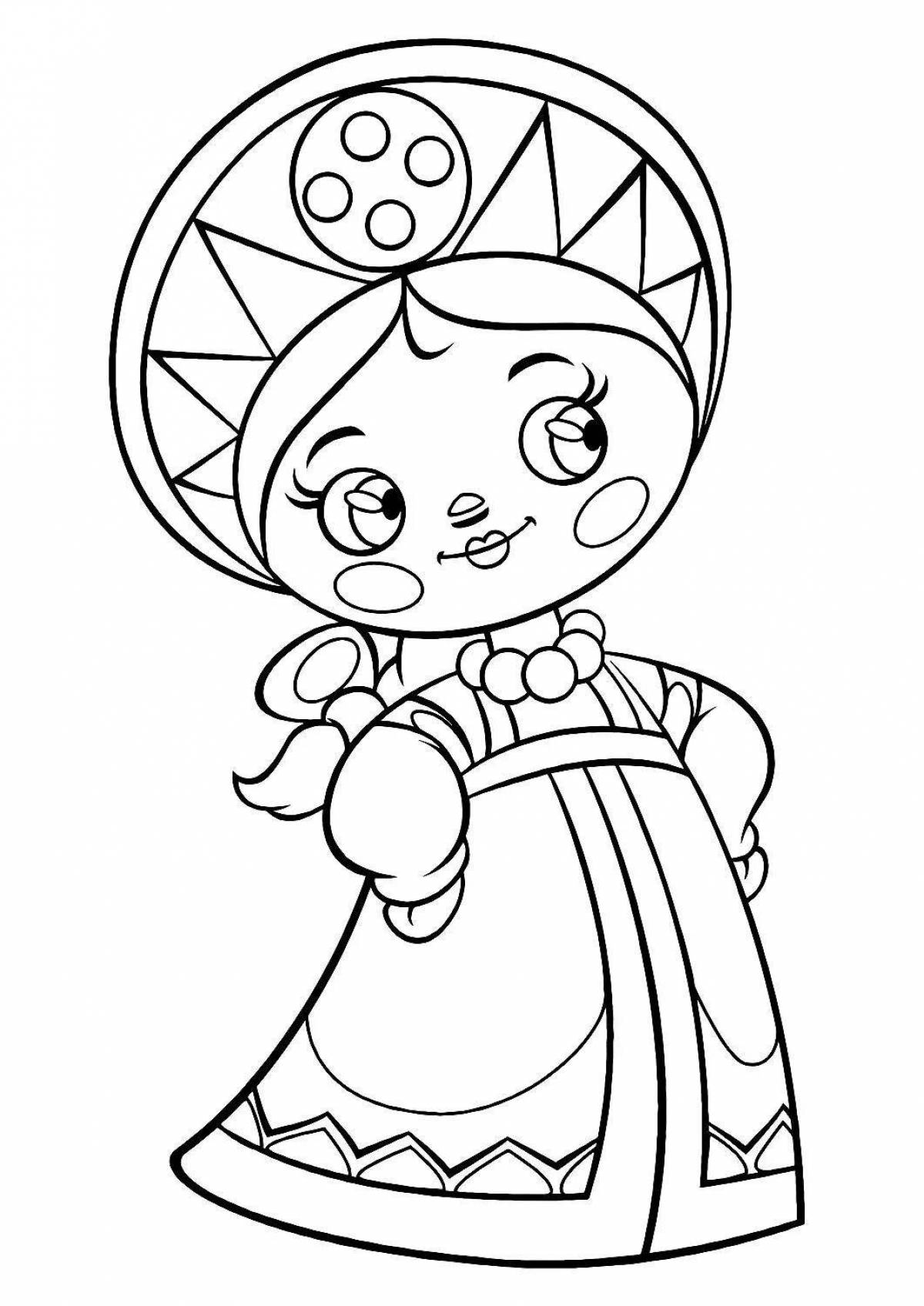 Coloring doll calm masha