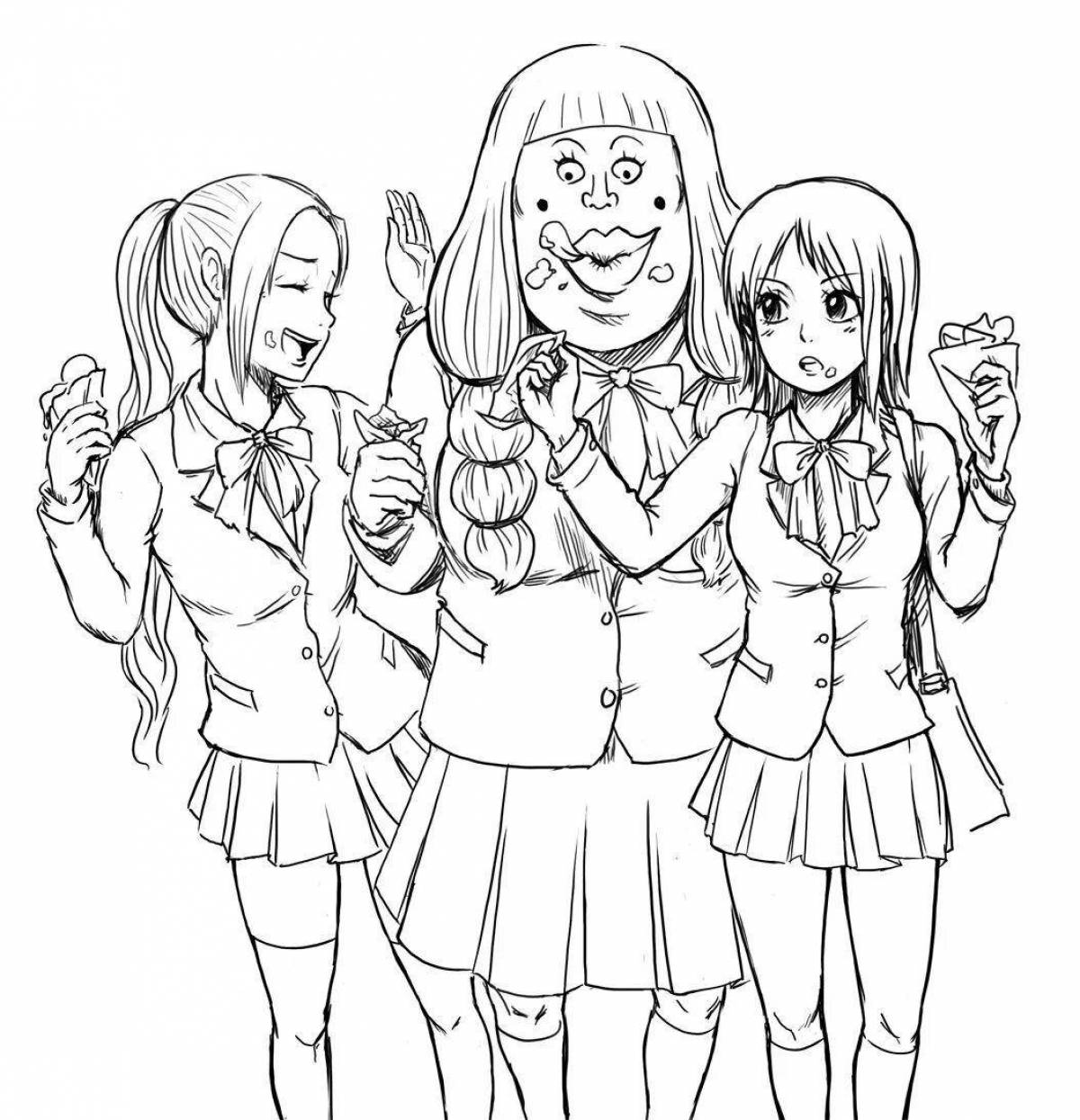Adorable anime girlfriends coloring pages