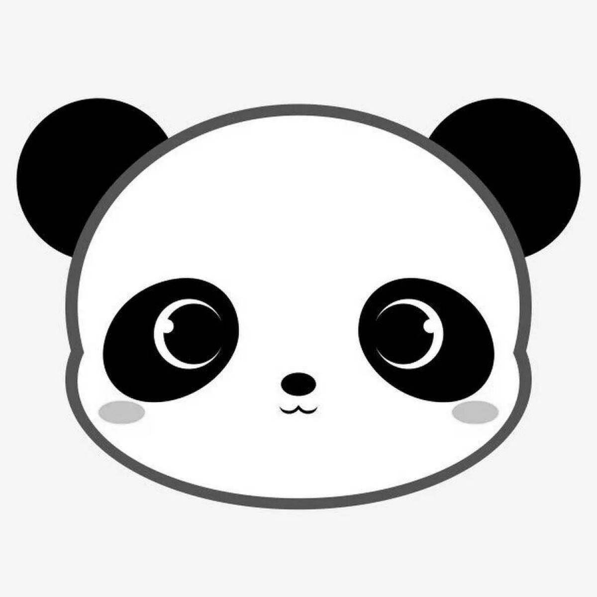 Игривая милая панда-раскраска