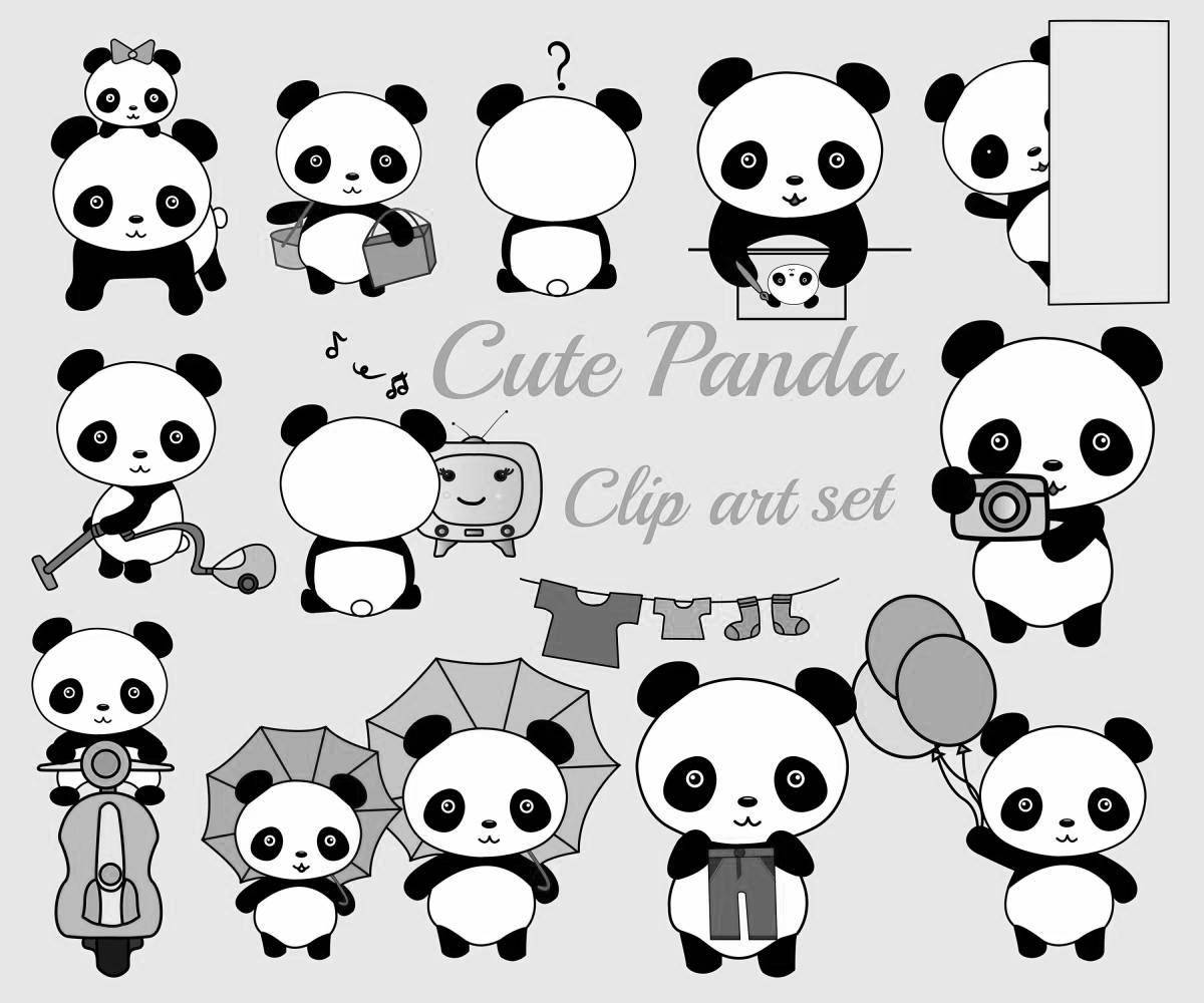Cute cute panda coloring book
