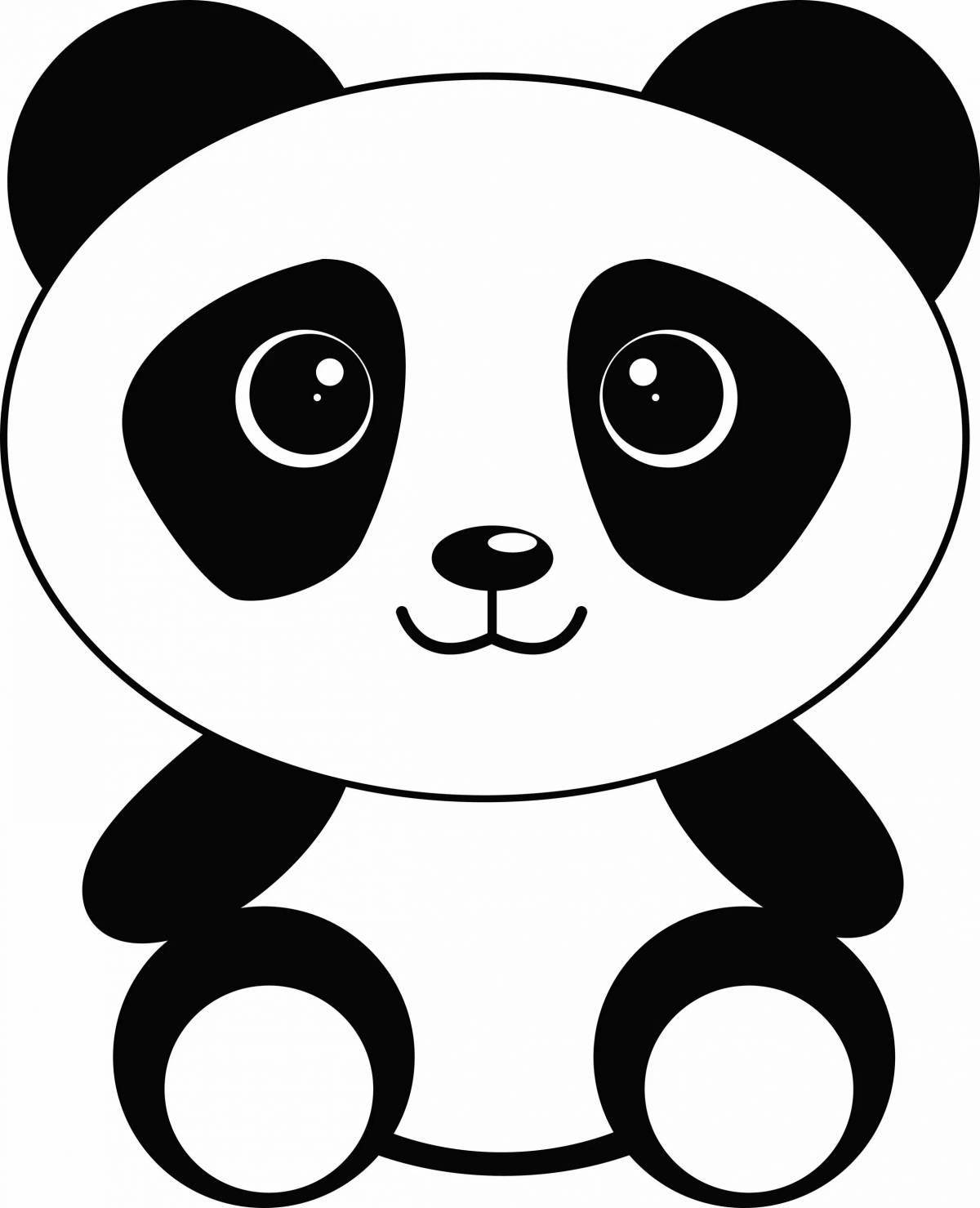 Веселая милая панда раскраска