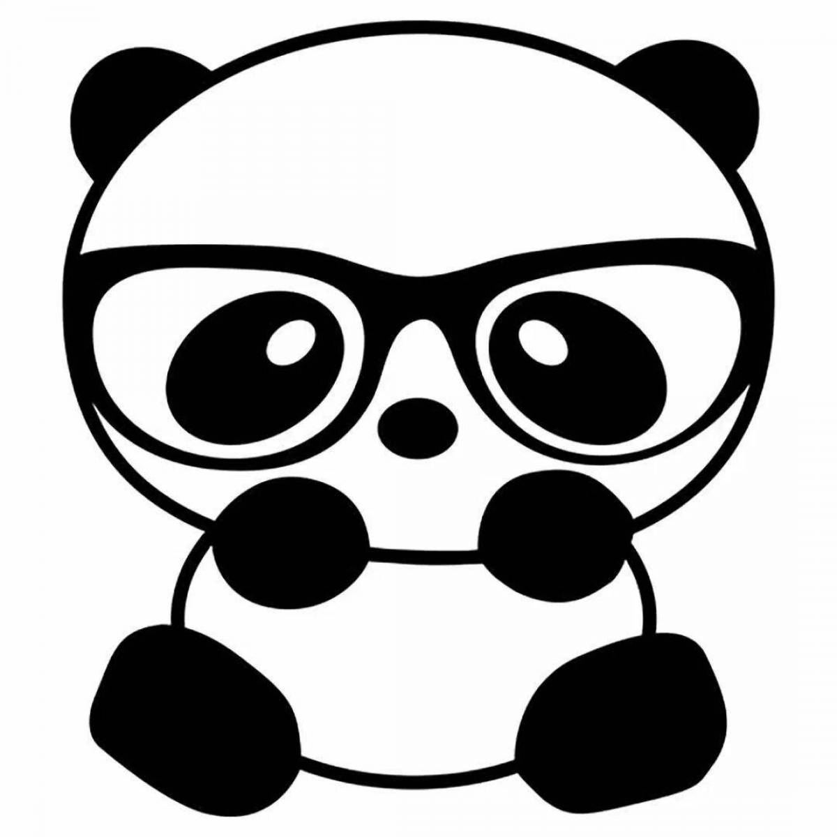 Симпатичная милая панда-раскраска