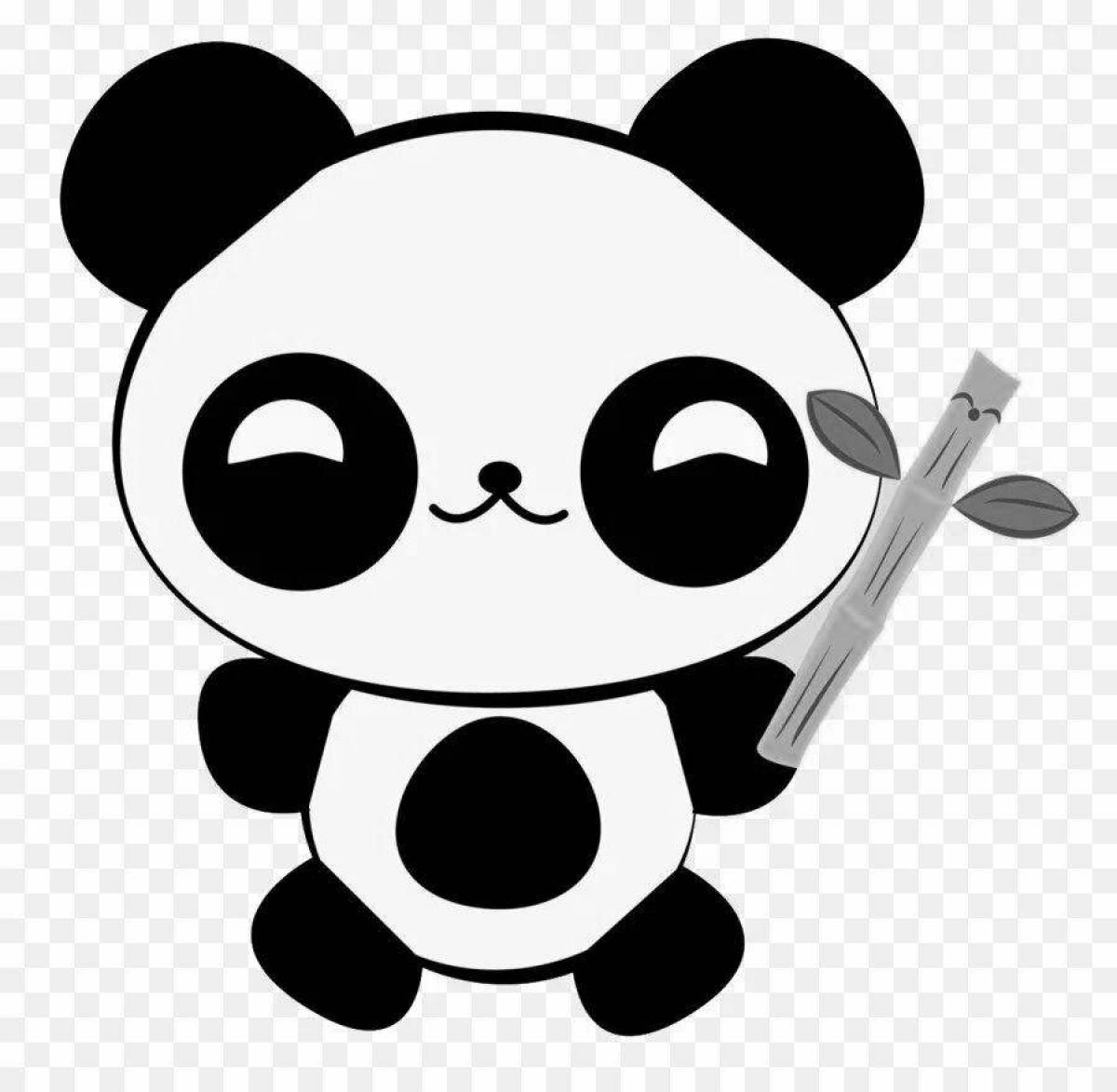 Fluffy cute panda coloring book