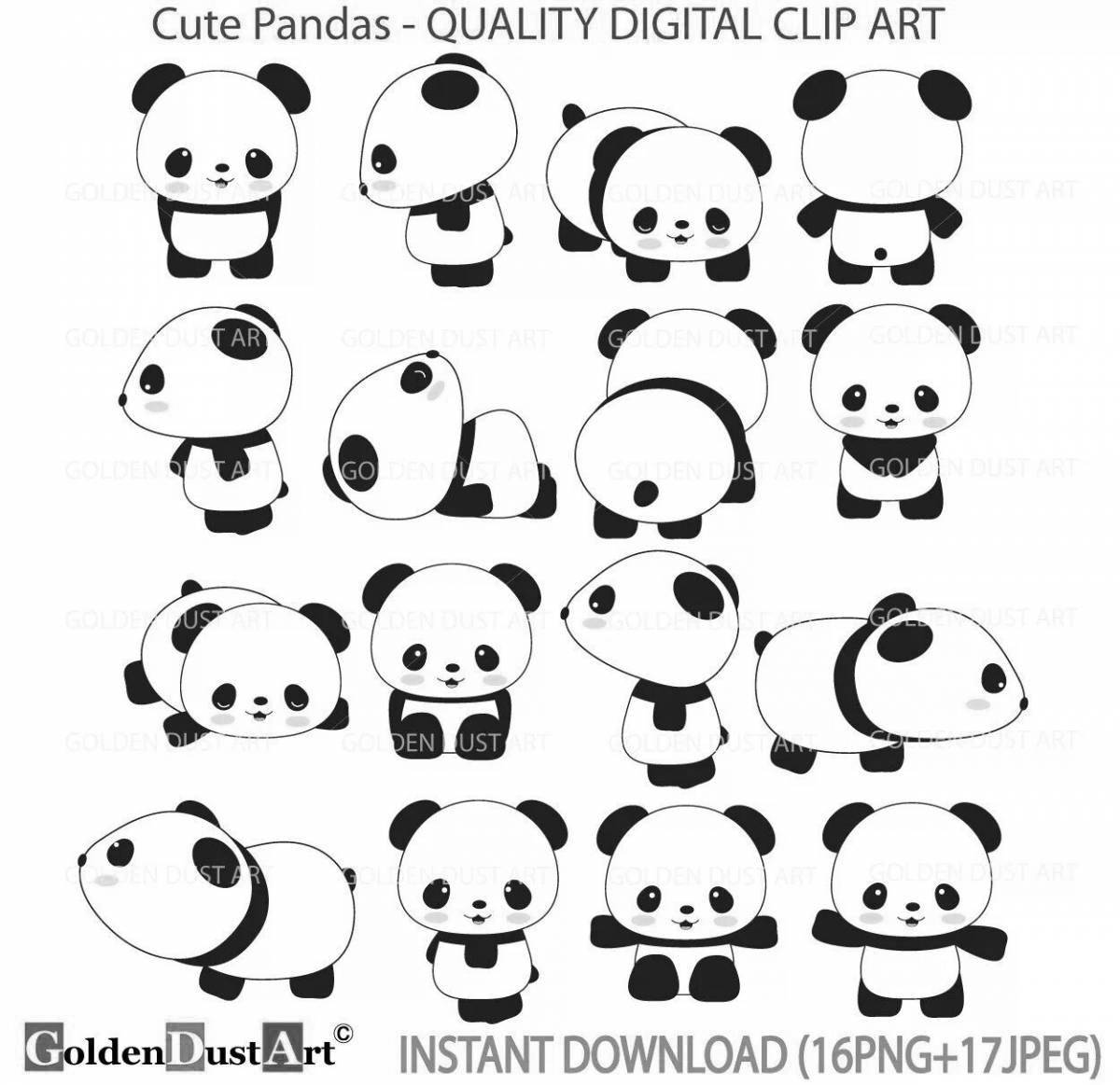 Раскраска милая милая панда