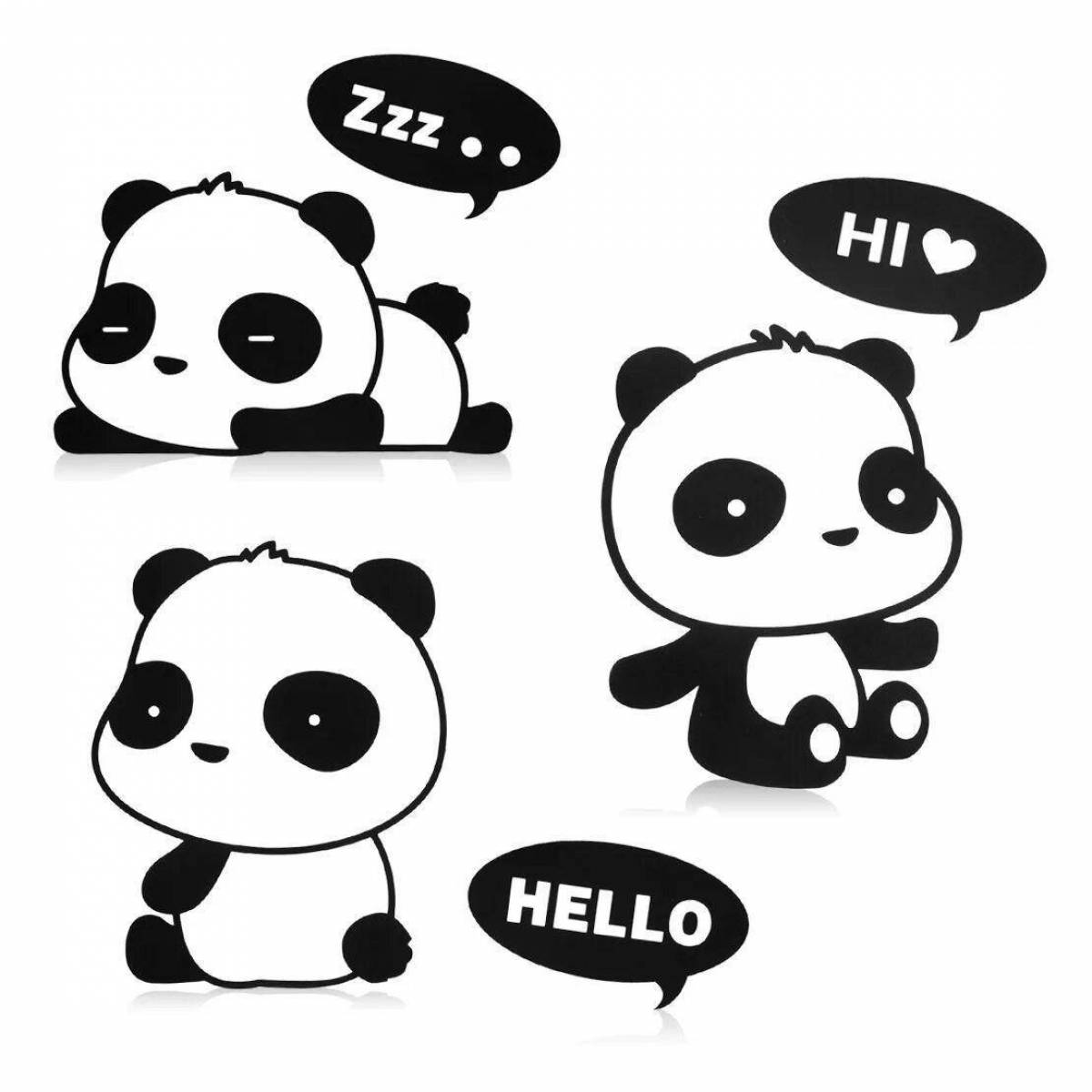 Adorable cute panda coloring book