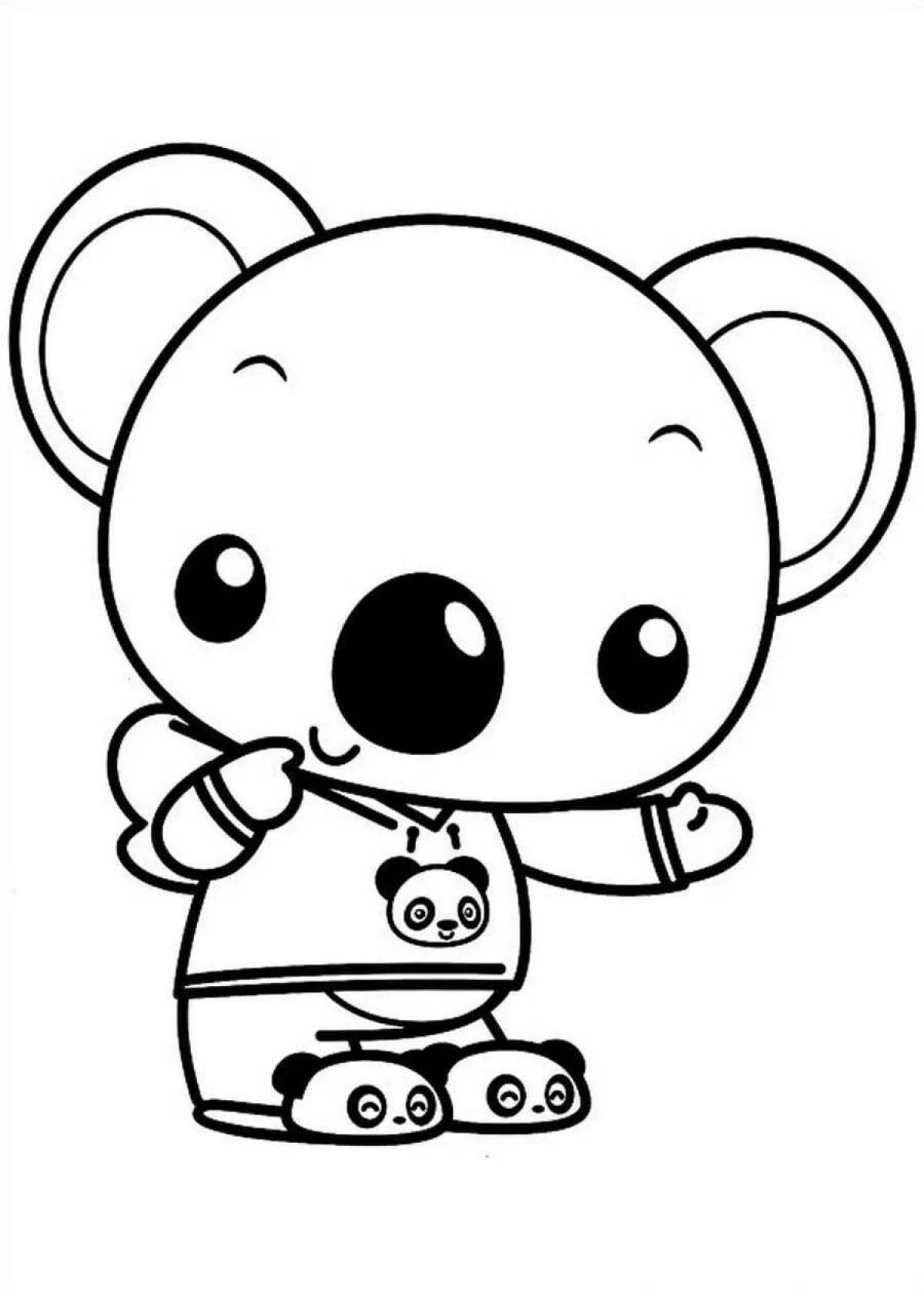Blissful cute panda coloring book