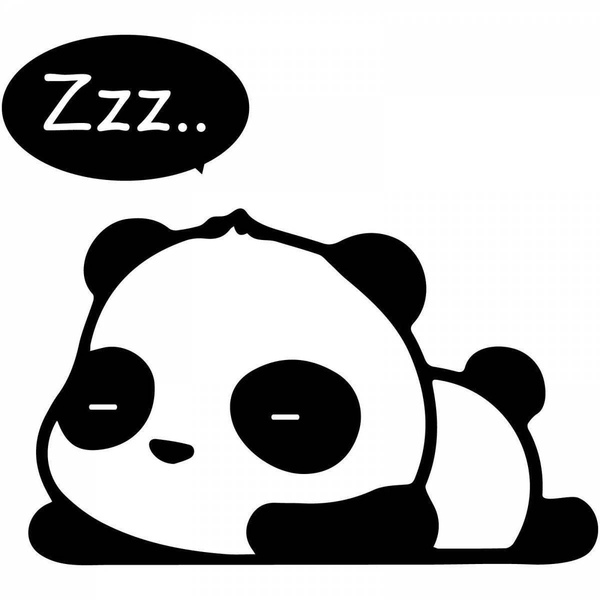 Quirky cute panda coloring book