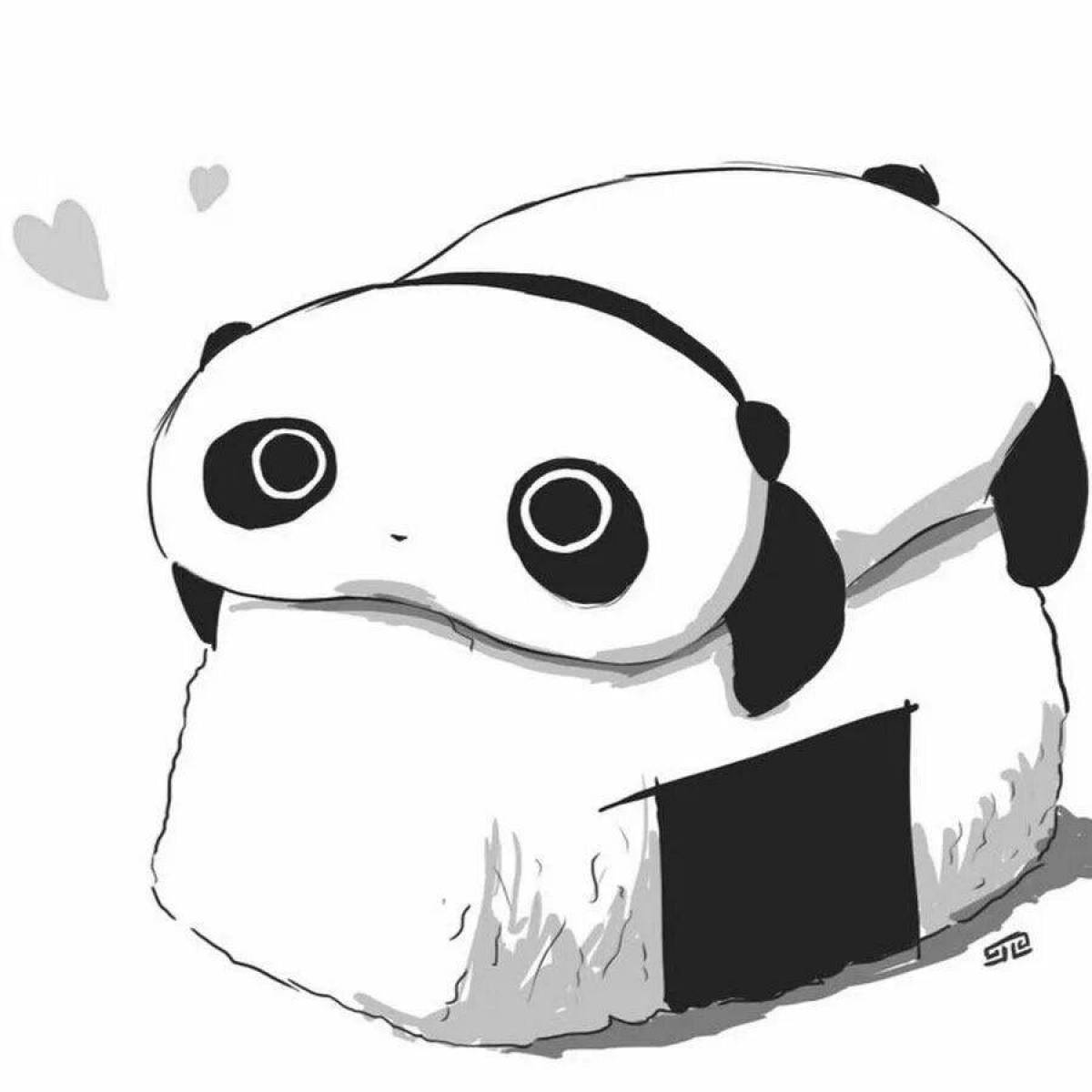 Cute lovely panda coloring page