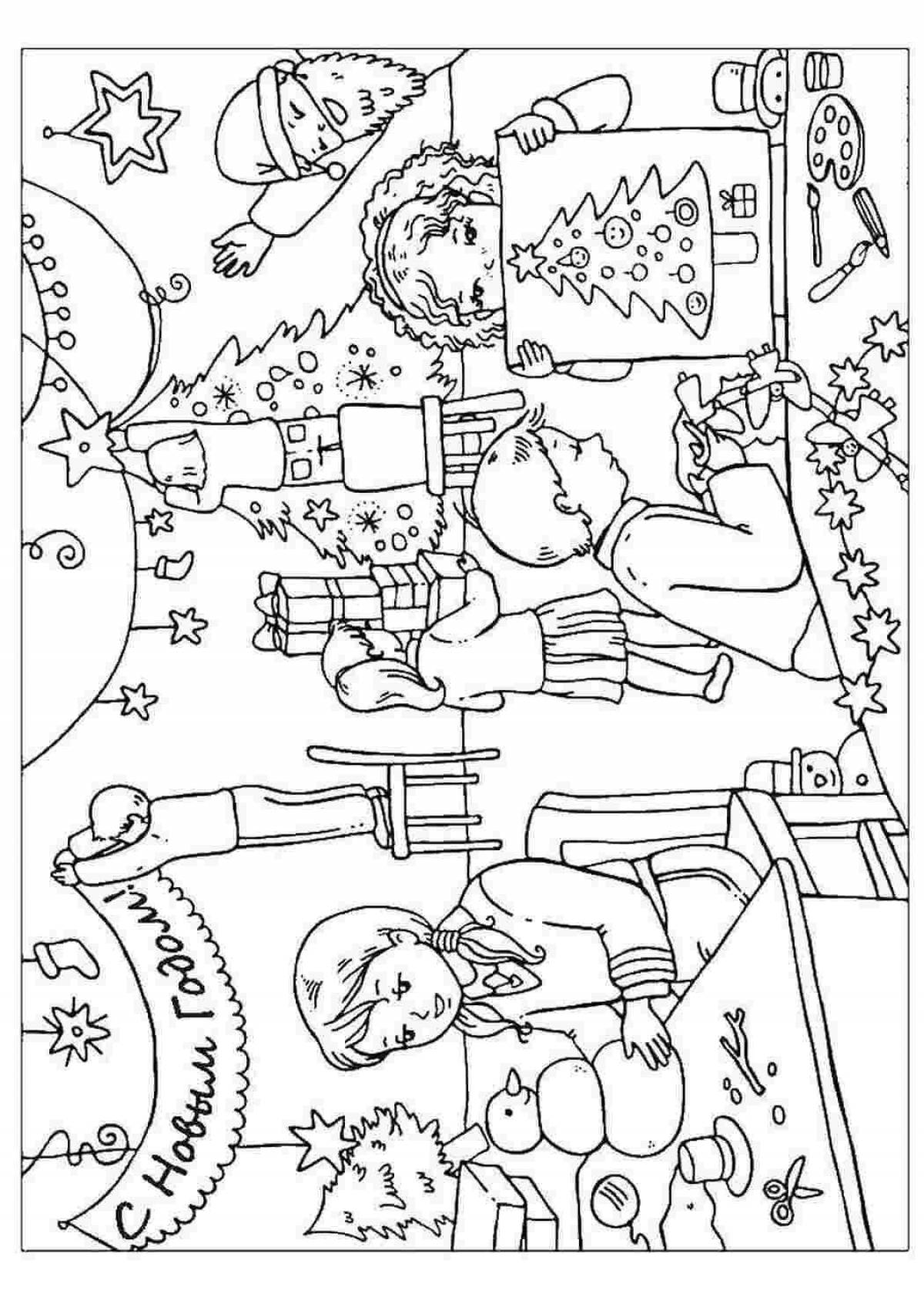 Festive Christmas family coloring book