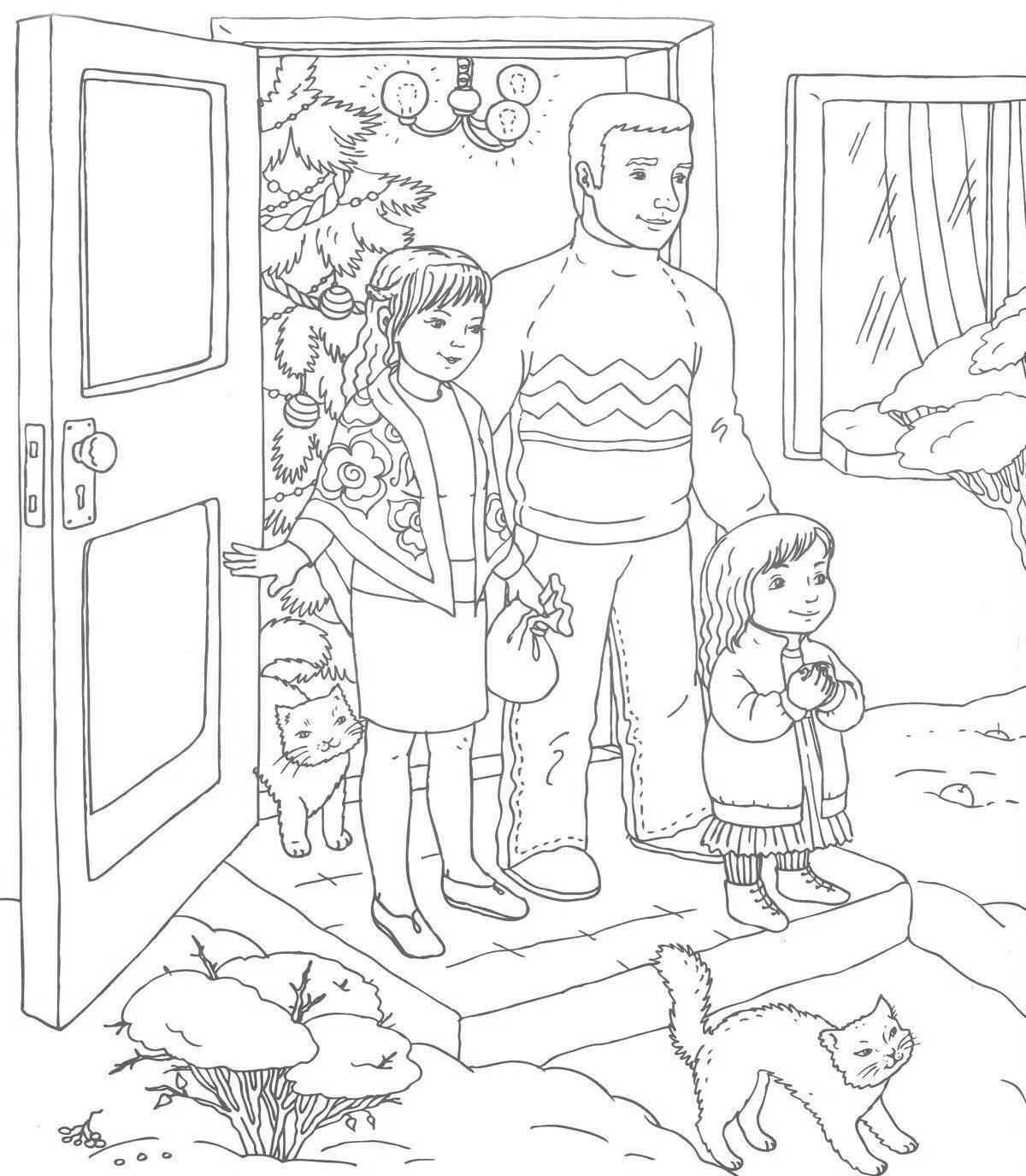 Gorgeous Christmas family coloring book