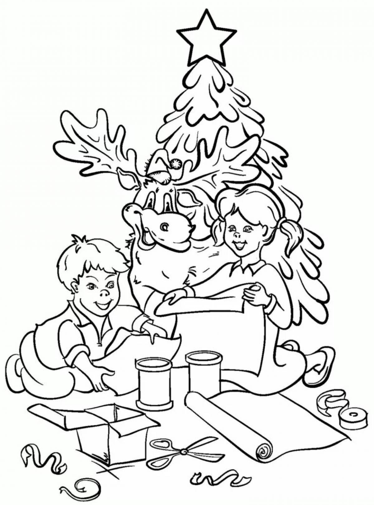 Glitter Christmas family coloring book