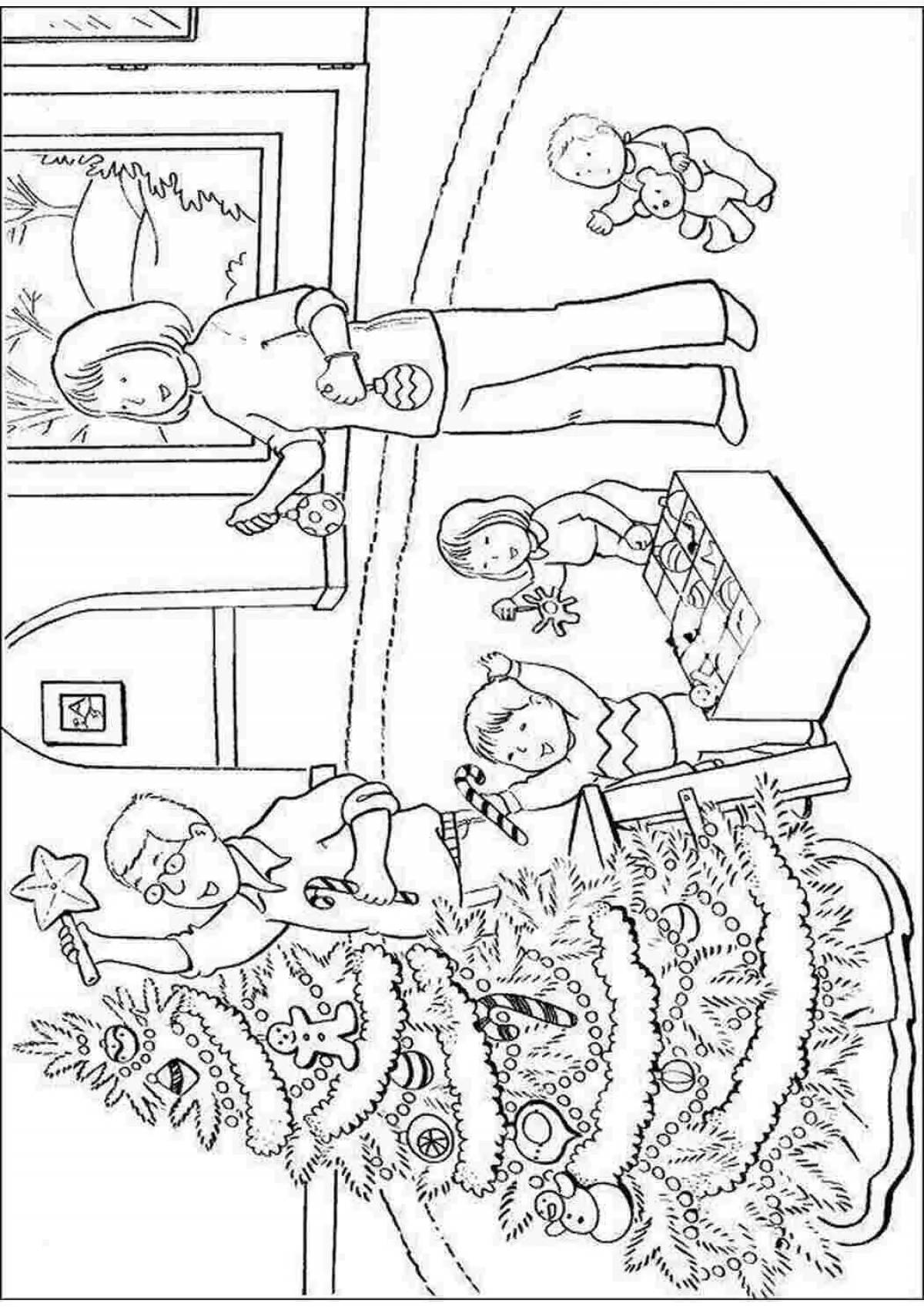 Generous Christmas family coloring book