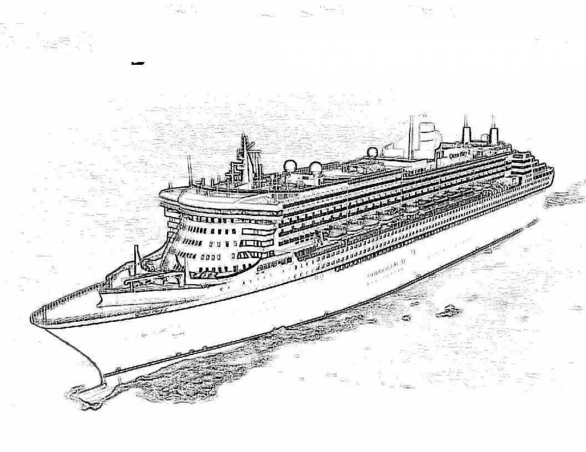 Impressive large ships coloring page