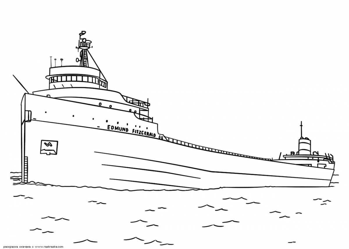 Shiny big ships coloring book