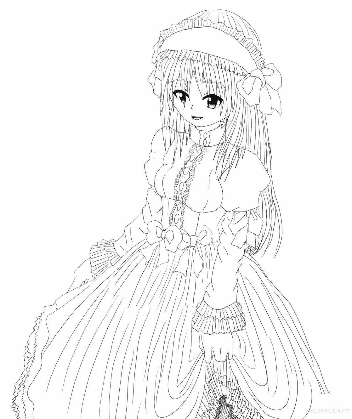 Gorgeous anime maid coloring book