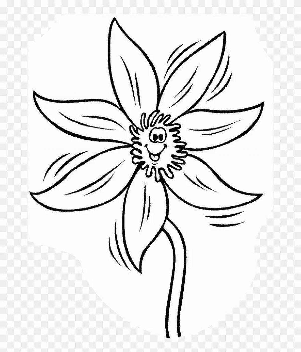 Joyful unknown flower coloring page