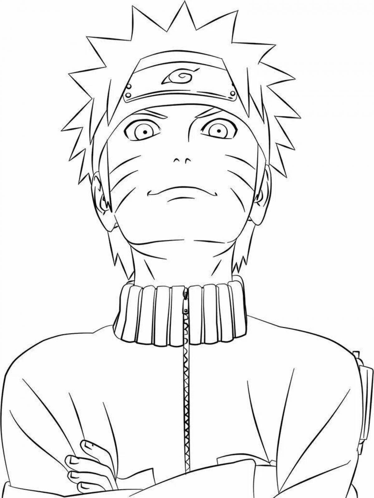 Colorful light naruto coloring page