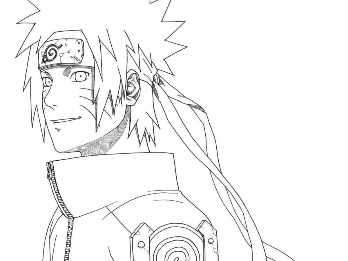 Naruto coloring book with mesmerizing light