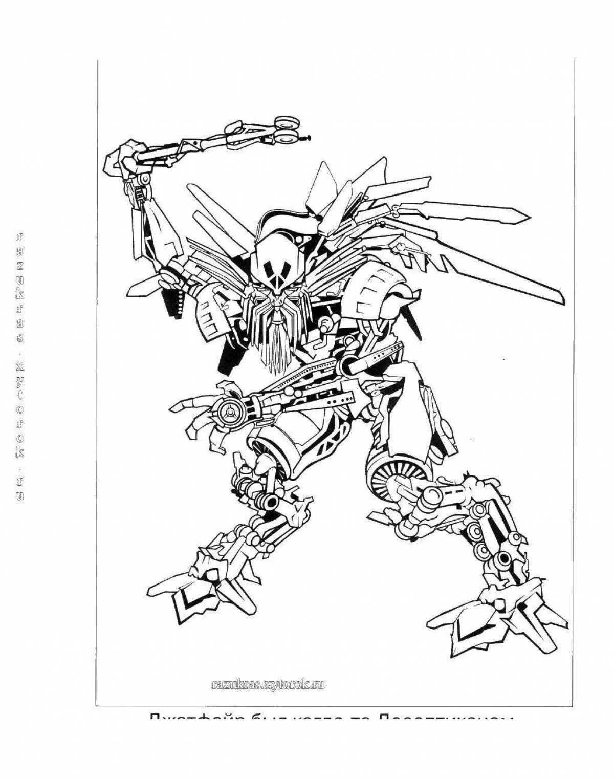 Attractive complex robot coloring page