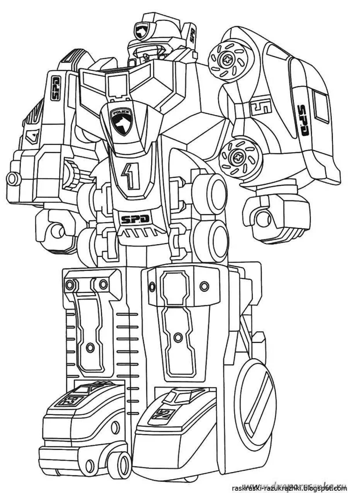 Amazing complex robot coloring book
