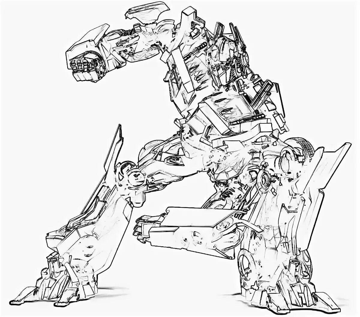 Exceptionally complex robot coloring page