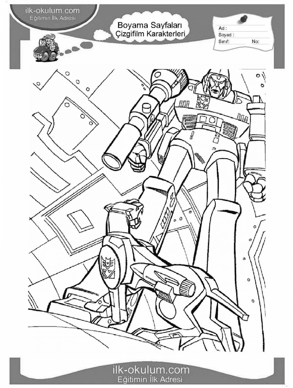 Generous intricate robot coloring page