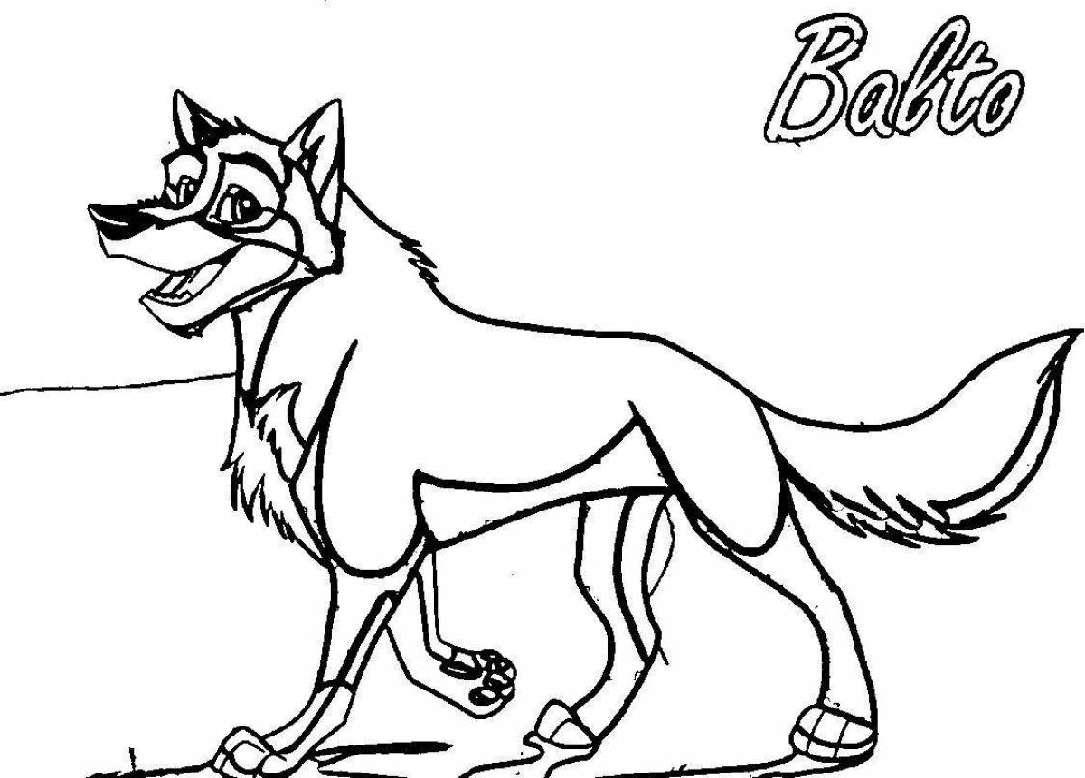 Majestic coloring wolf cartoon