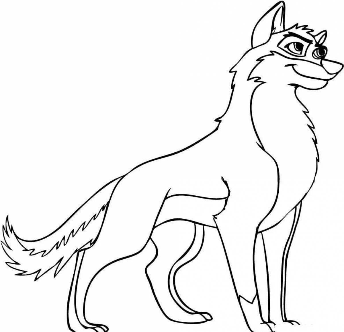 Scary coloring wolf cartoon