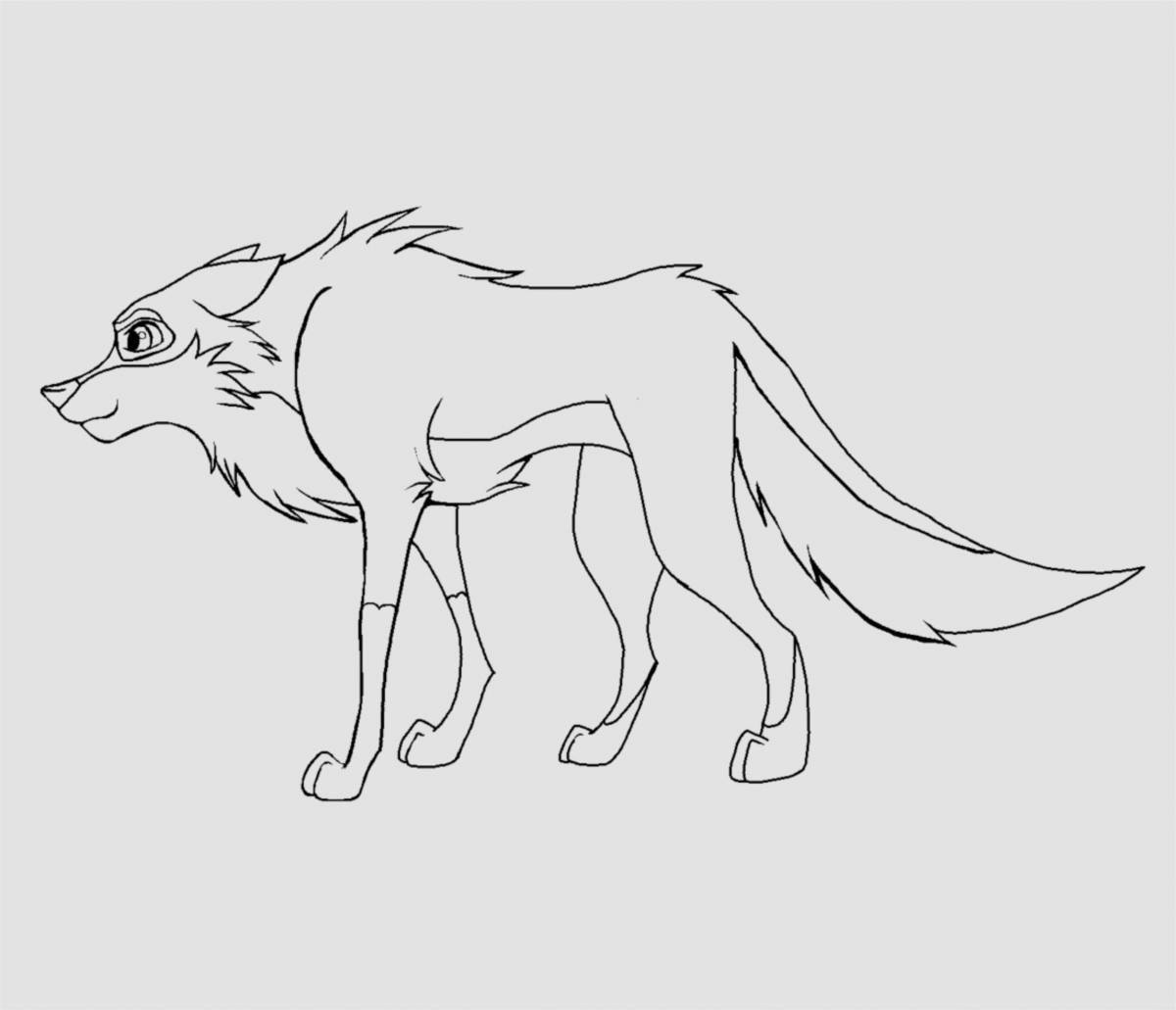 Impressive cartoon wolf coloring book