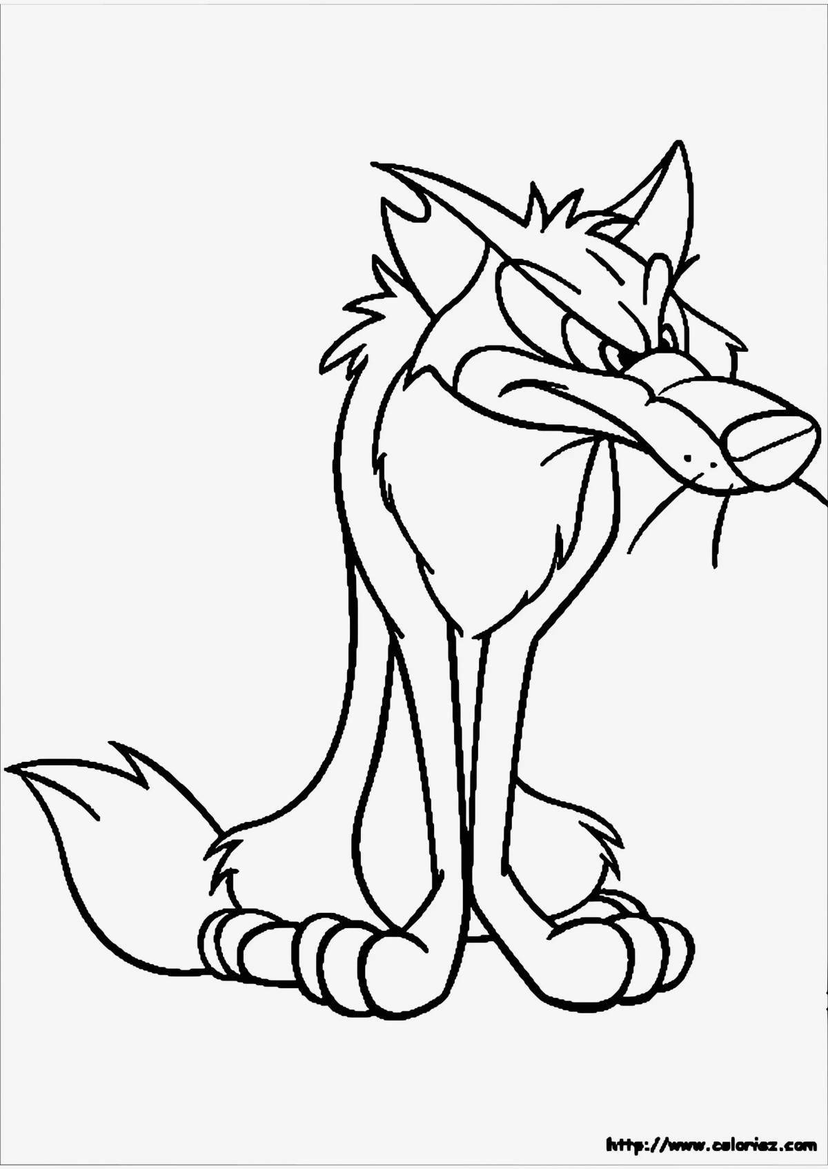 Daring coloring wolf cartoon