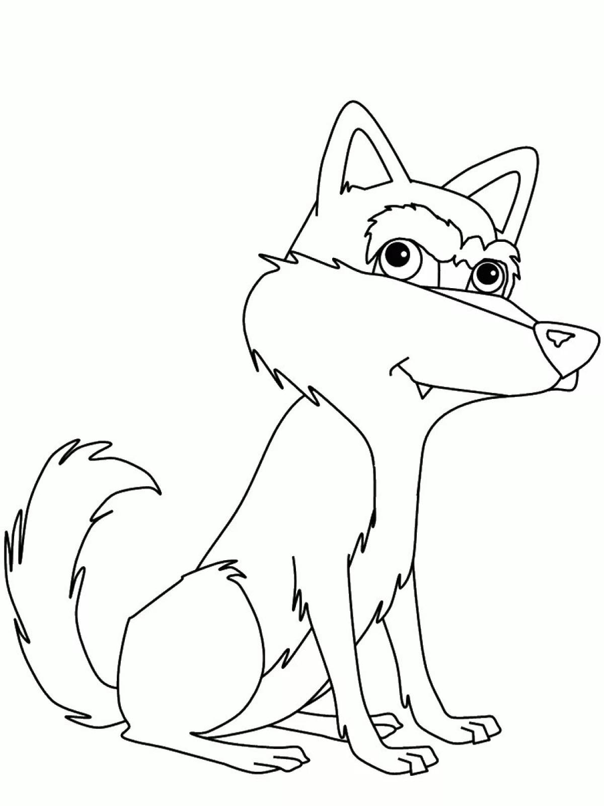 Fancy coloring wolf cartoon