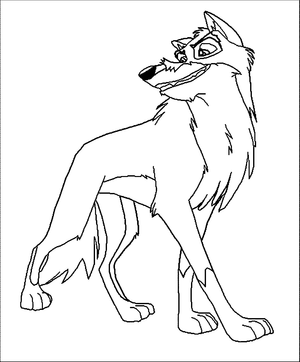 Smart coloring wolf cartoon