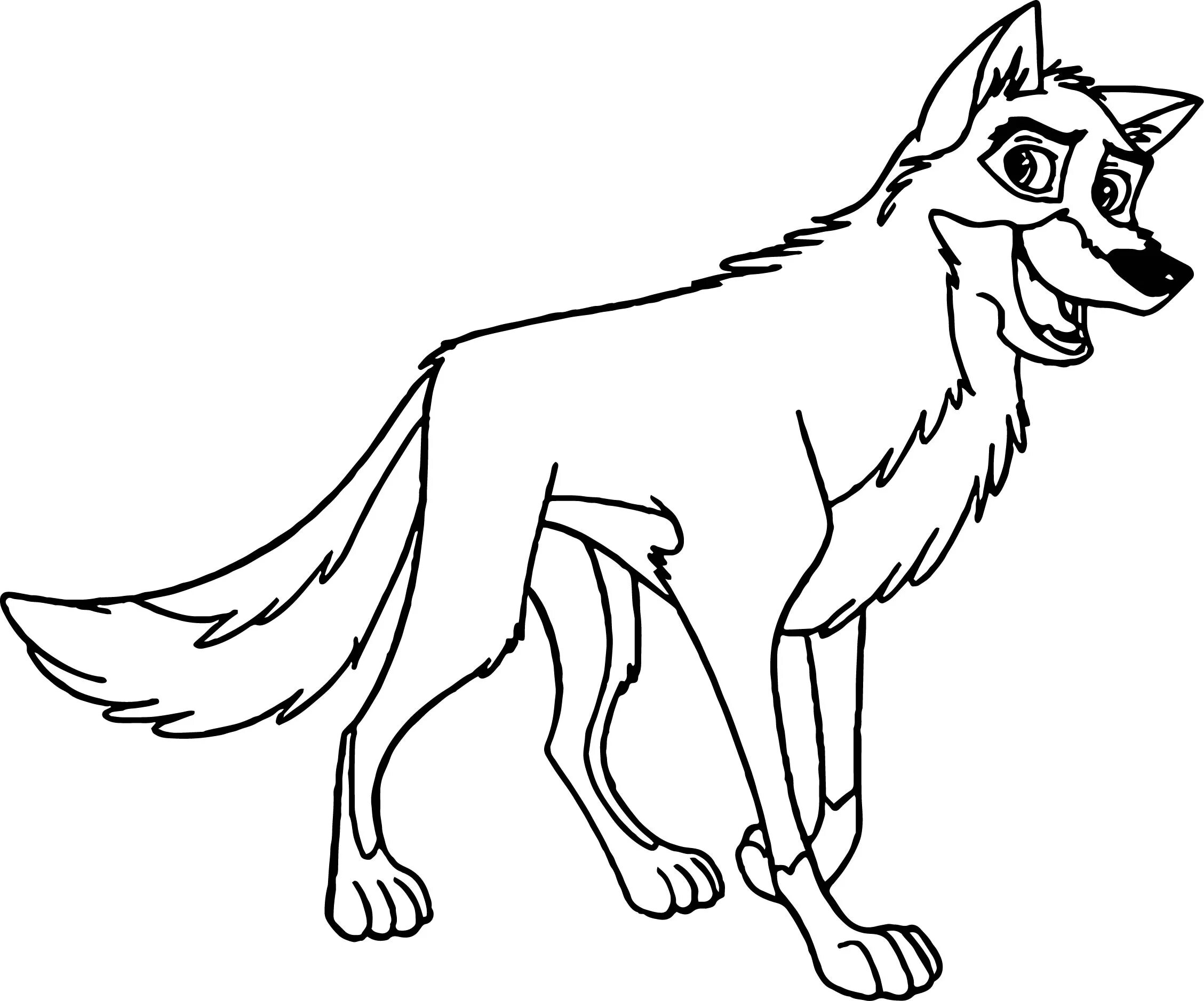 Creative coloring cartoon wolf