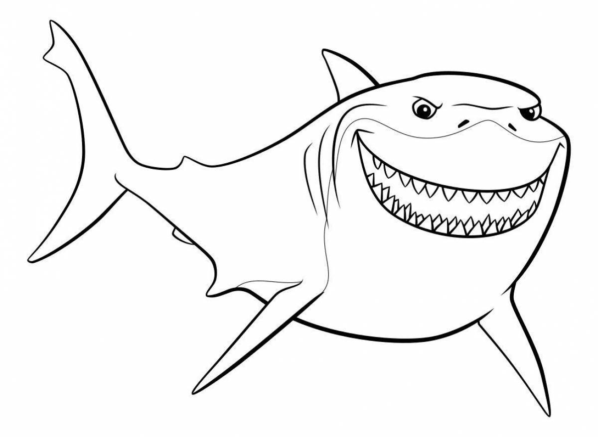 Exotic fat shark coloring book