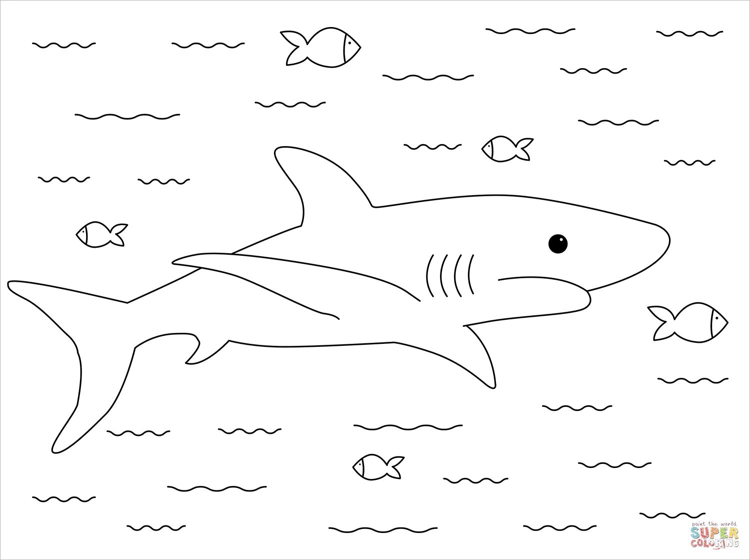 Cute fat shark coloring book