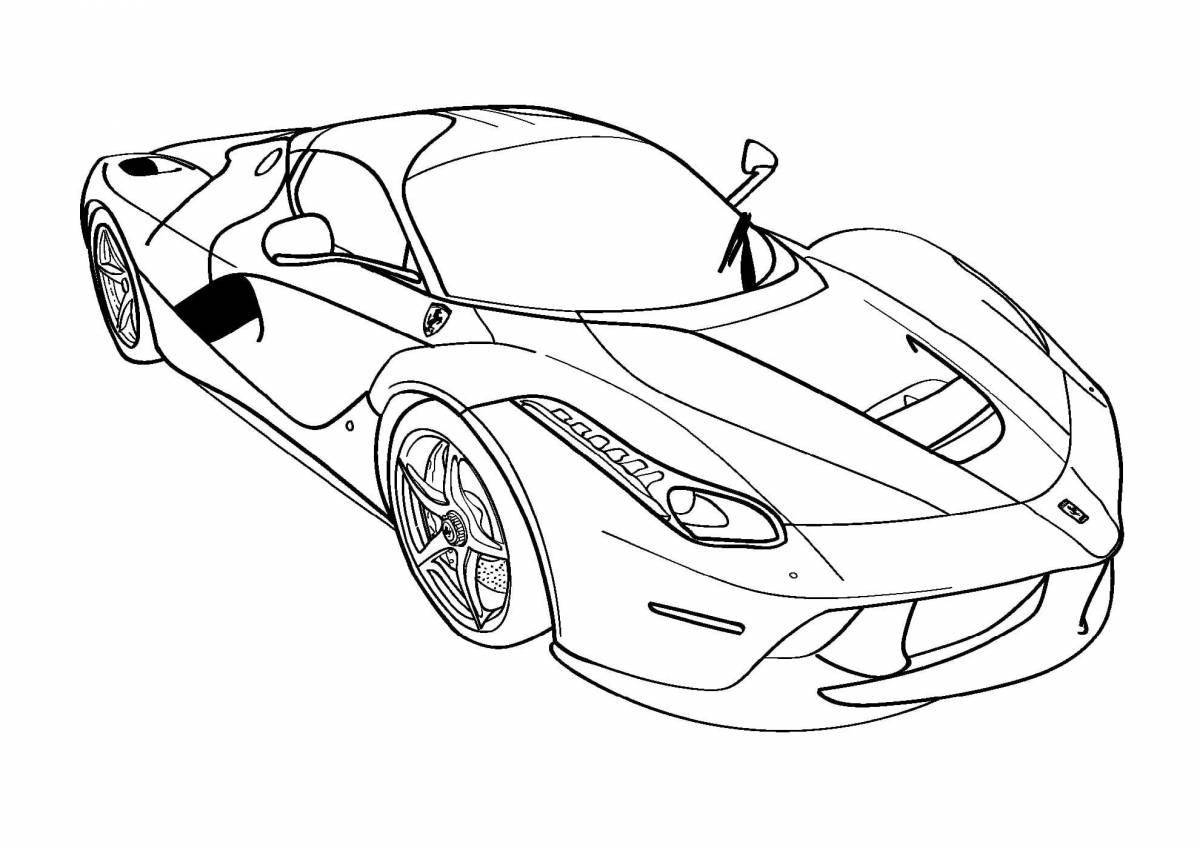 Coloring book gorgeous ferrari cars