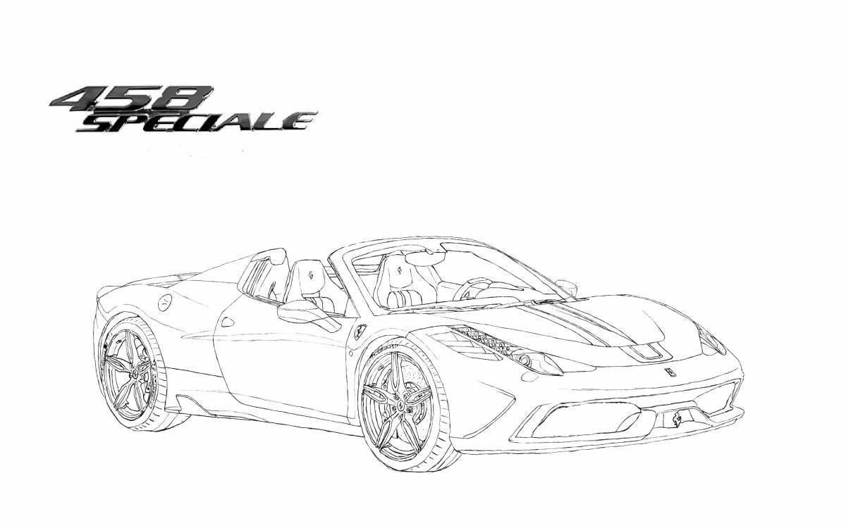 Coloring page elegant ferrari cars