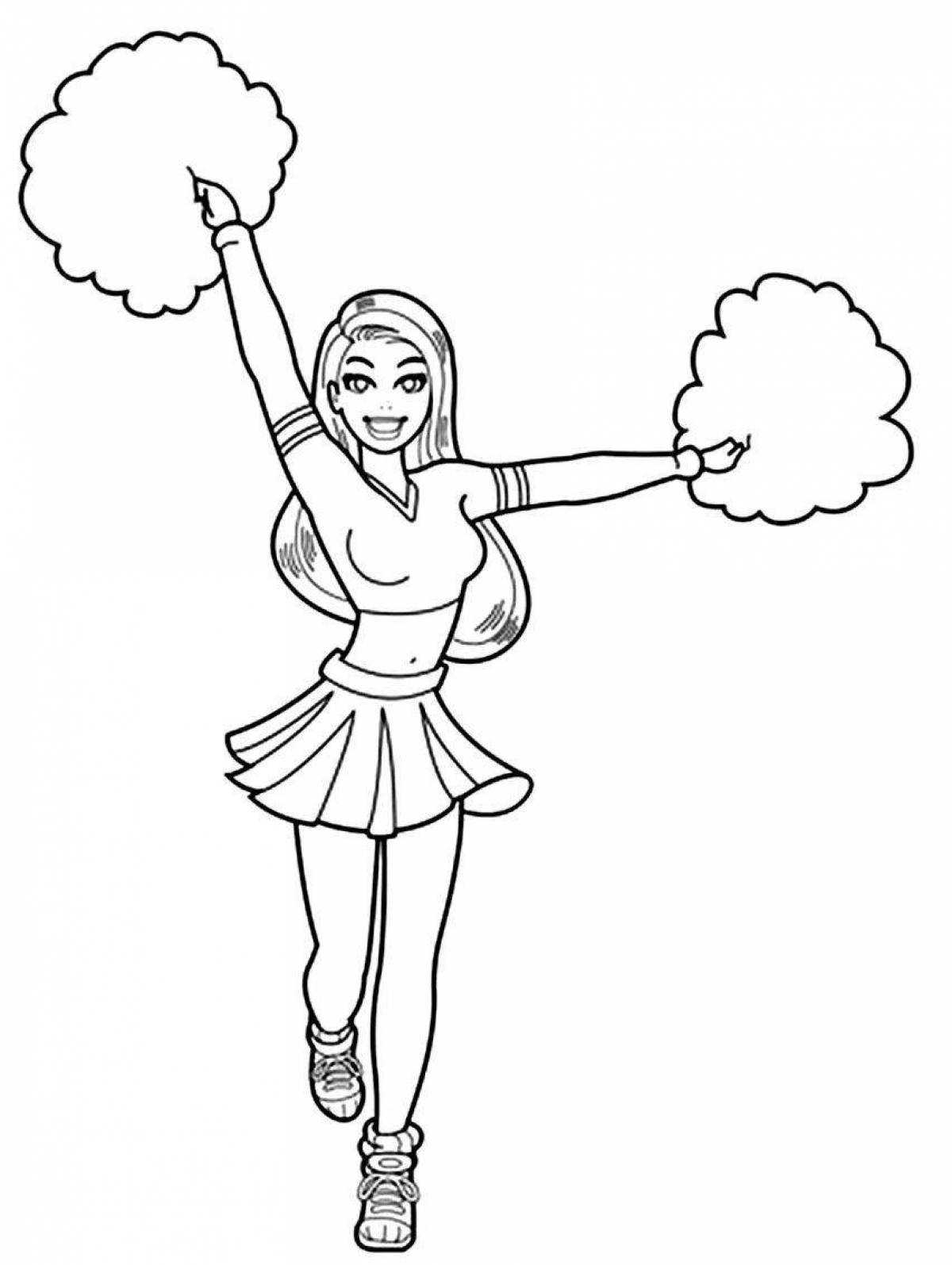 Coloring page cheerful dancing girl
