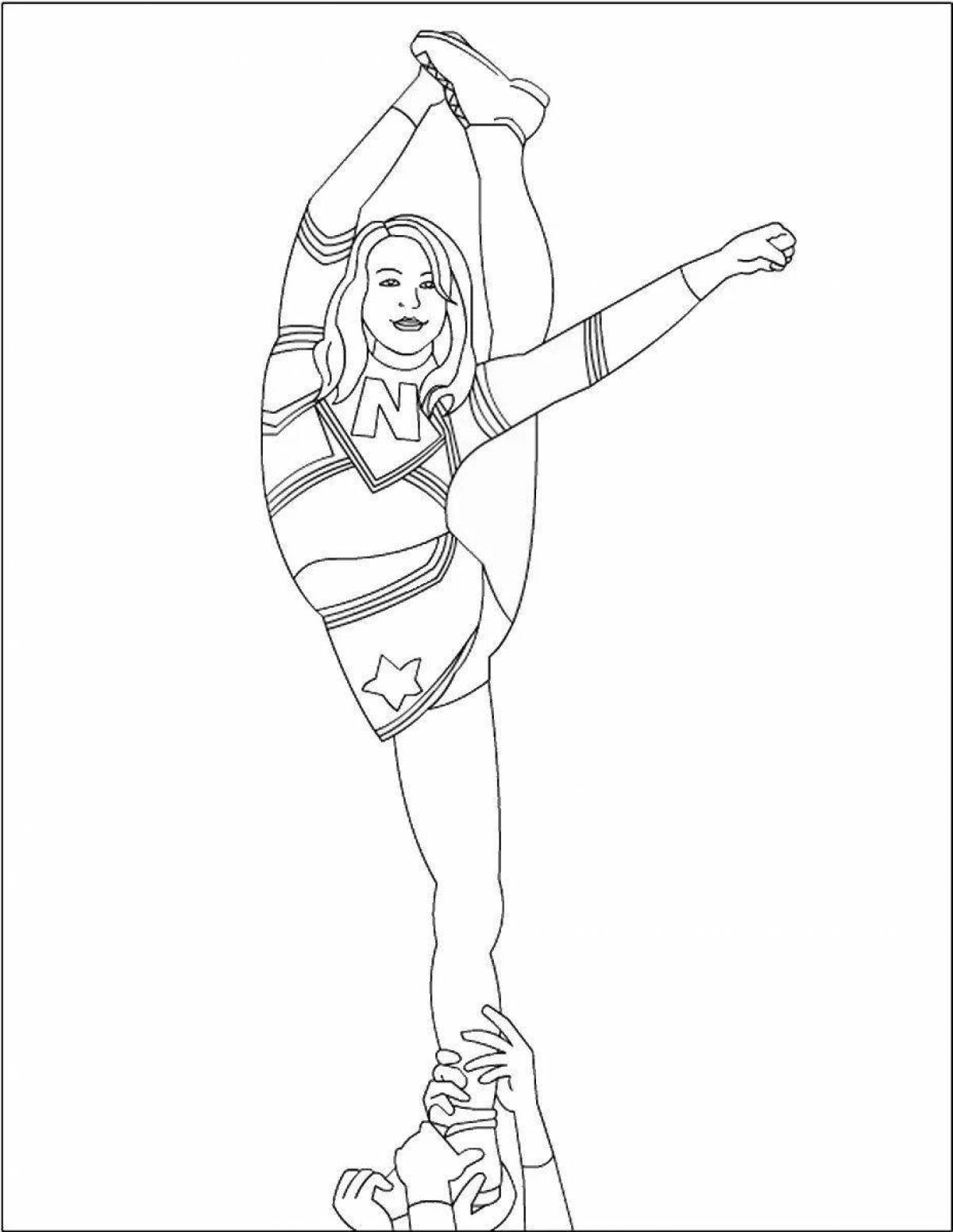 Dynamic dancing girl coloring page