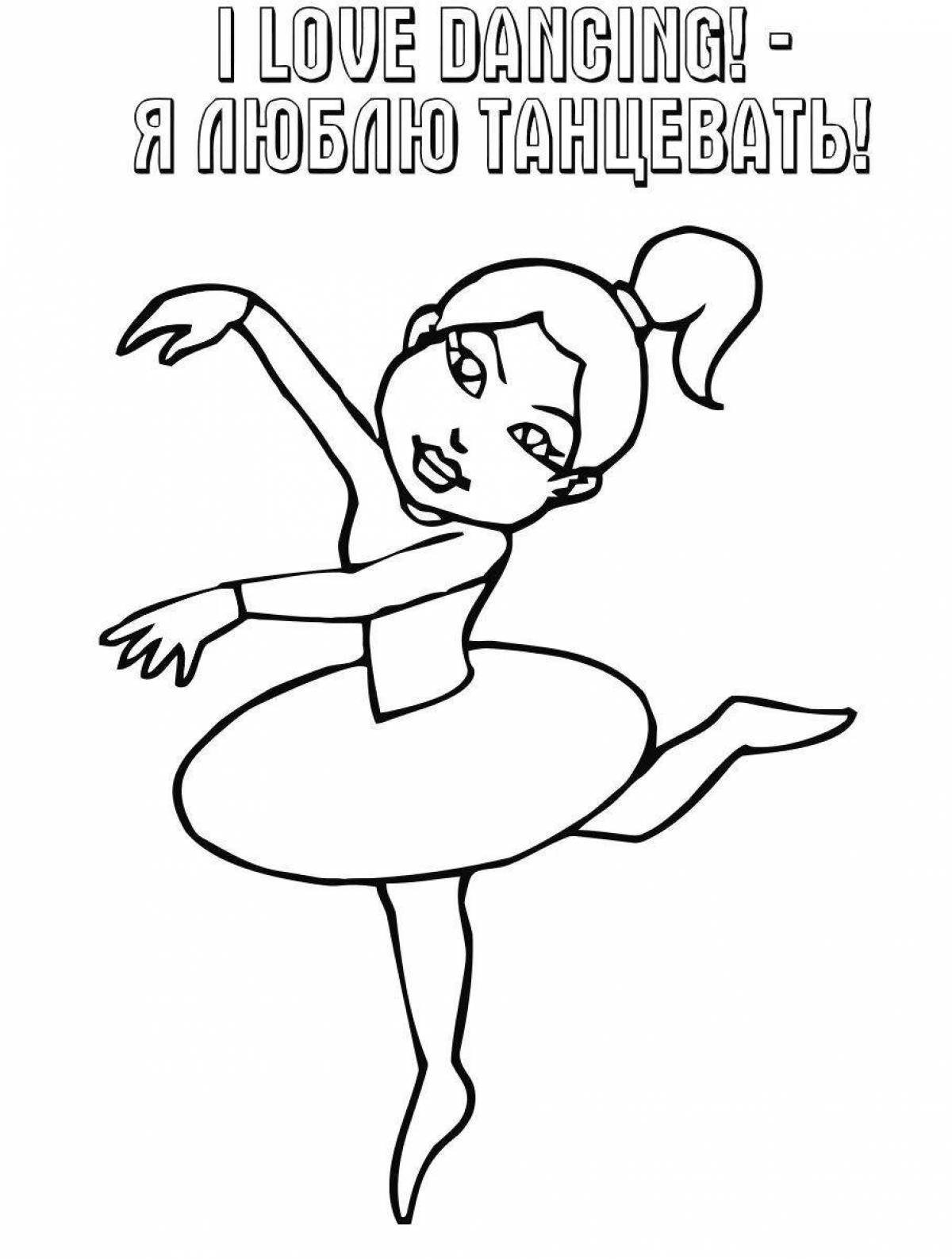 Coloring page elegant dancing girl