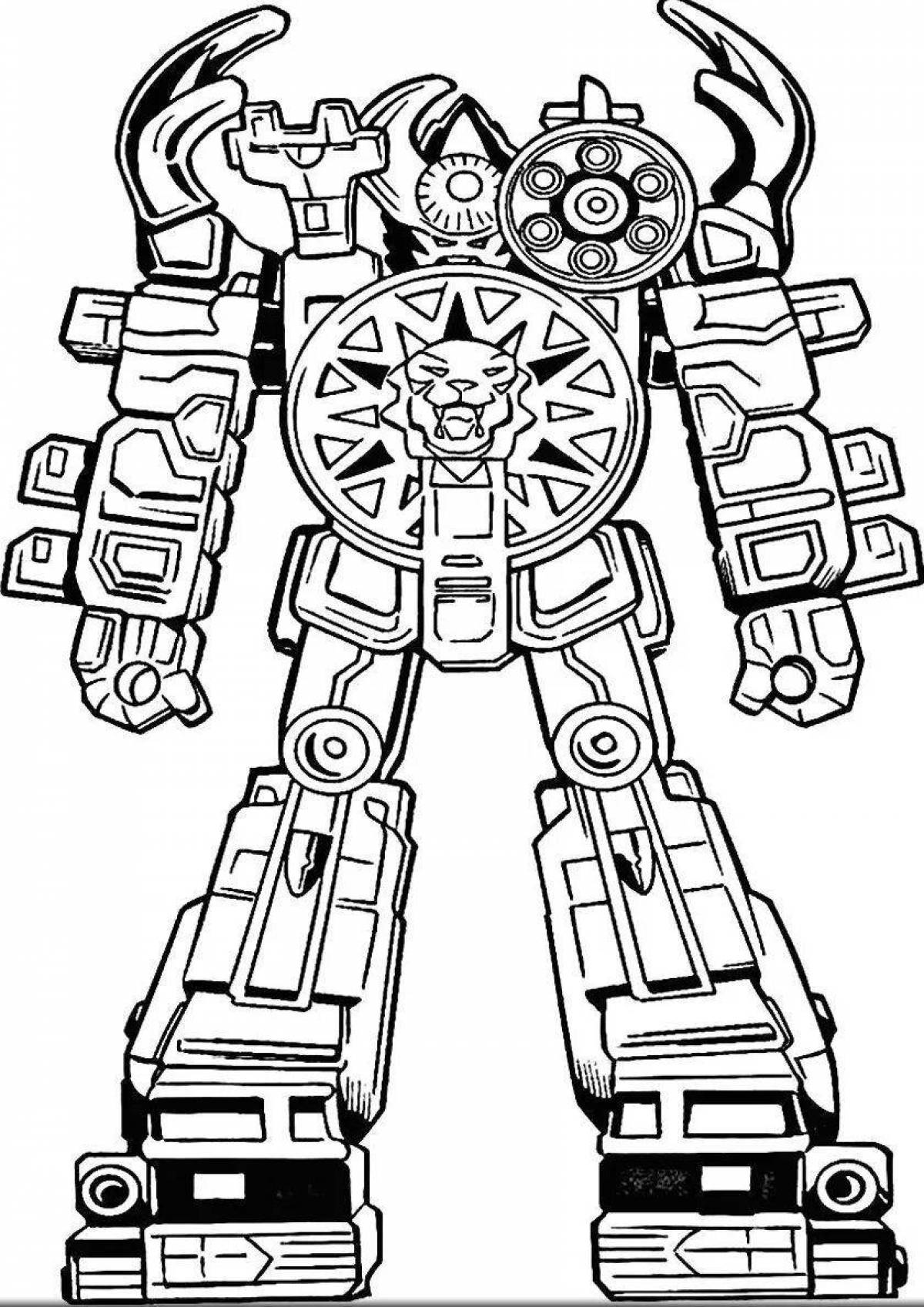 Coloring page creepy killer robots