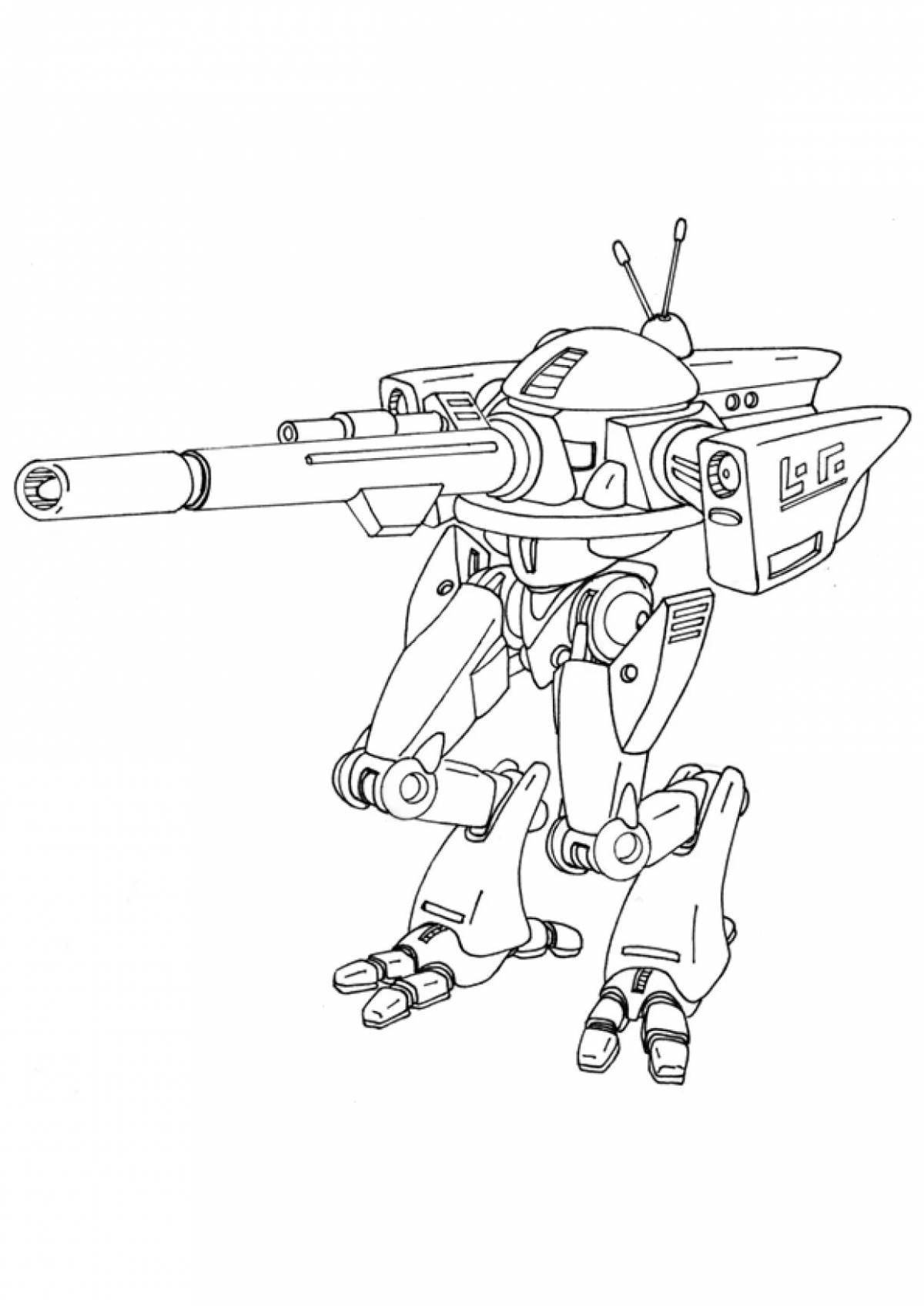 Amazing killer robots coloring page