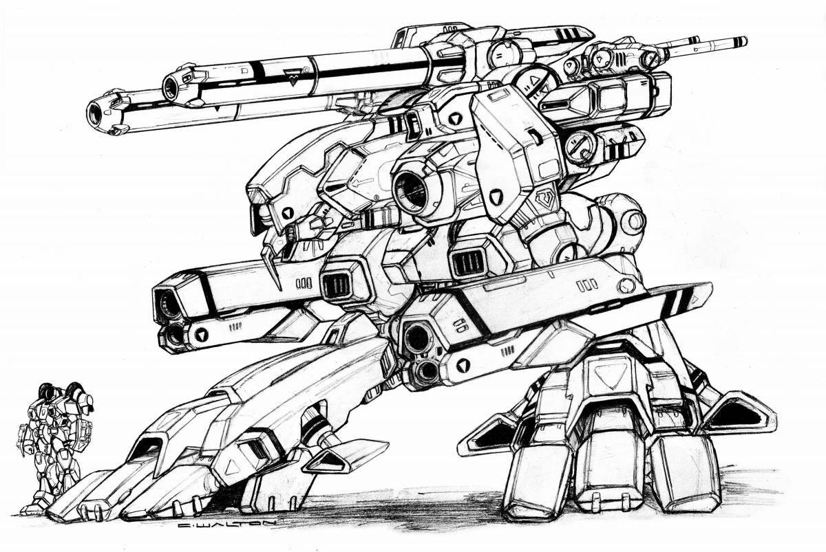 Coloring book shocking killer robots