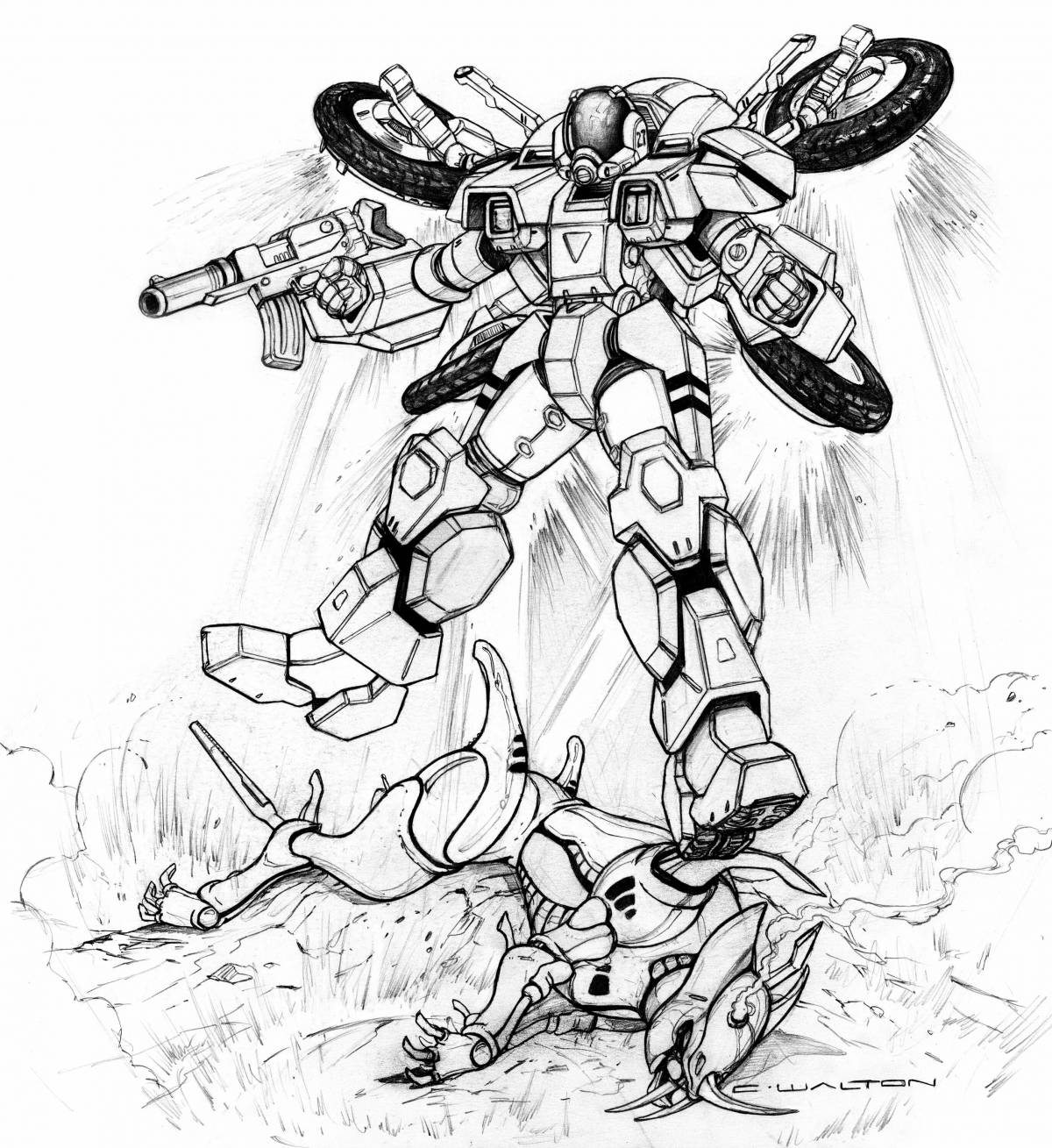 Rebel Killer Robots coloring page