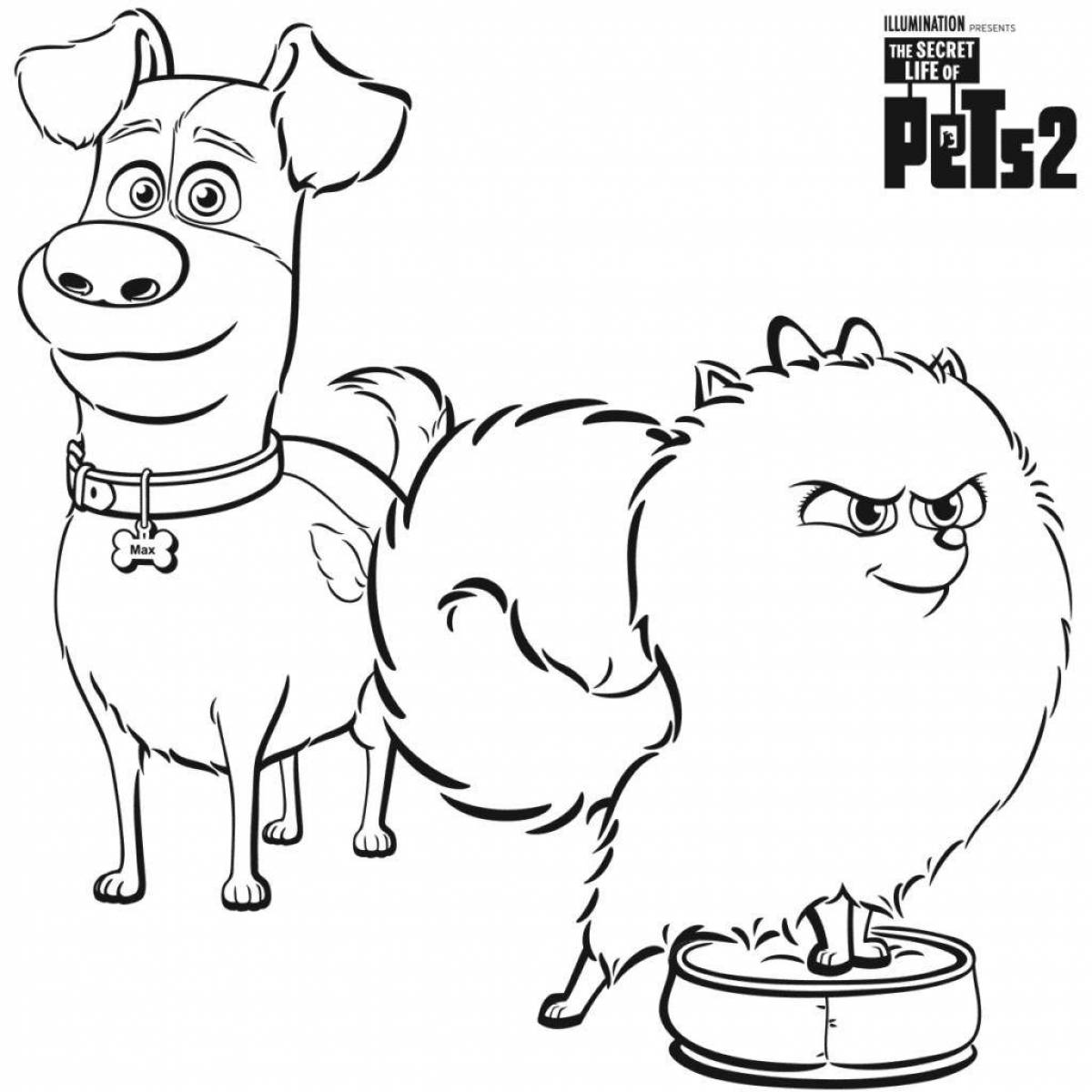Colorful furry spy coloring page